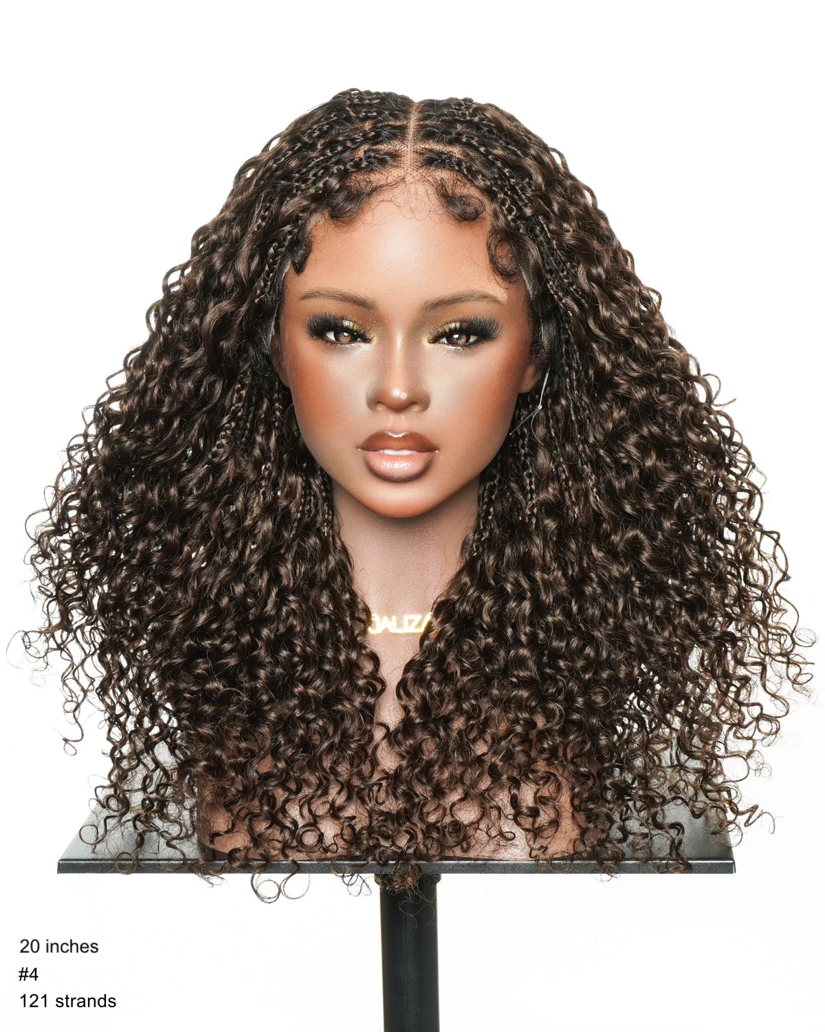 Nami - Perruque tressée de type Boho avec cordon de serrage, 100 % cheveux humains, bonnet et lace frontale suisse HD, coupe pré-coiffée, décolorée et épilée