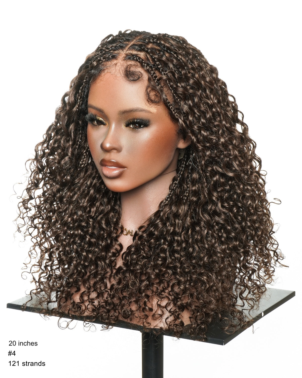 Nami - Perruque tressée de type Boho avec cordon de serrage, 100 % cheveux humains, bonnet et lace frontale suisse HD, coupe pré-coiffée, décolorée et épilée