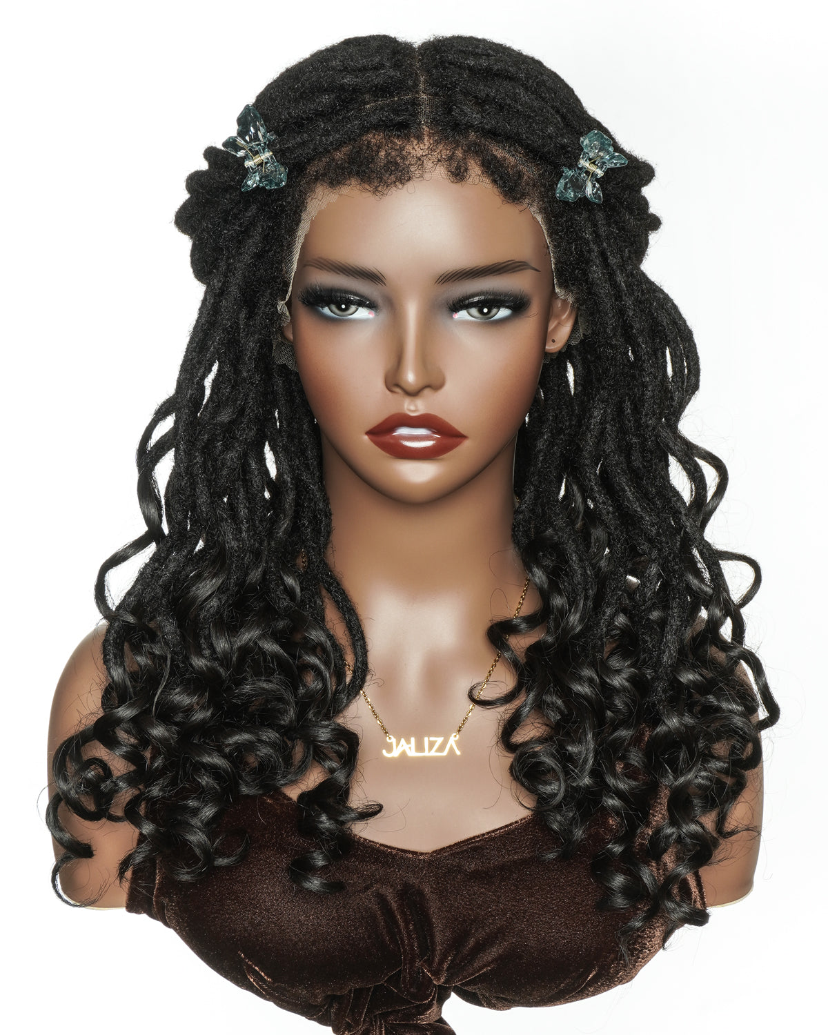 Perruque 100 % cheveux humains naturels pré-décolorés, HD, entièrement en dentelle, 45 cm, avec pointes bouclées