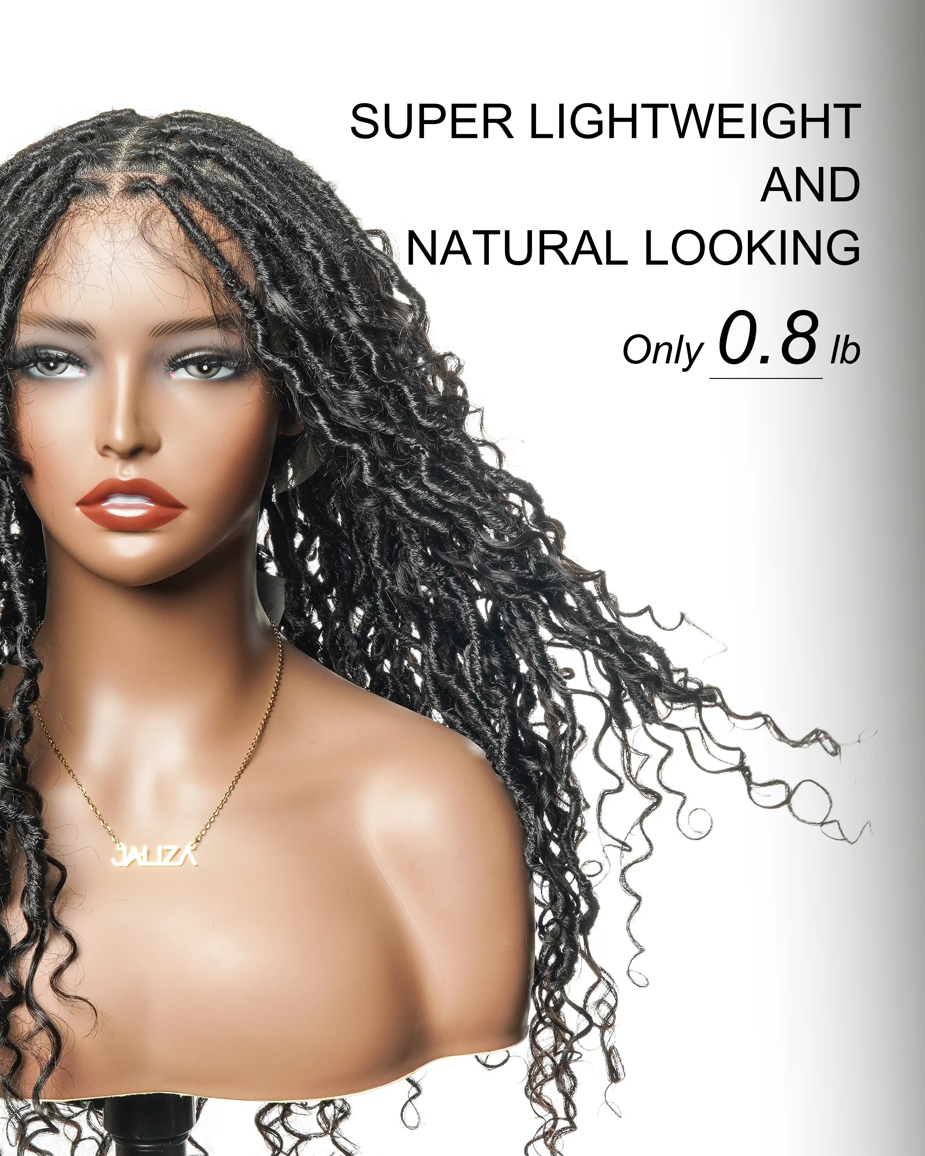 Perruque de Locs Boho en Cheveux Naturels Haute Densité, Qualité Salon, Full Lace HD, 100 Brins avec Racines Plates