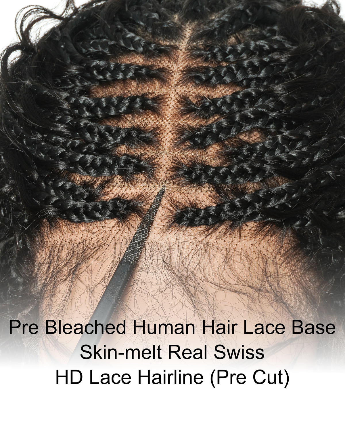 Tiana - Perruque tressée de type Boho, avec des tresses carrées, en cheveux humains 100 % naturels pré-décolorés, bouclés en spirale style Bora Bora, de 45 cm