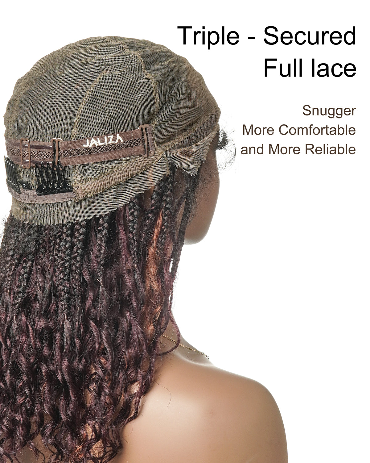 Perruque Boho tressée avec des boucles Boho en cheveux humains Full Lace HD, pré-décolorés, bordeaux foncé 99J, 100 mèches