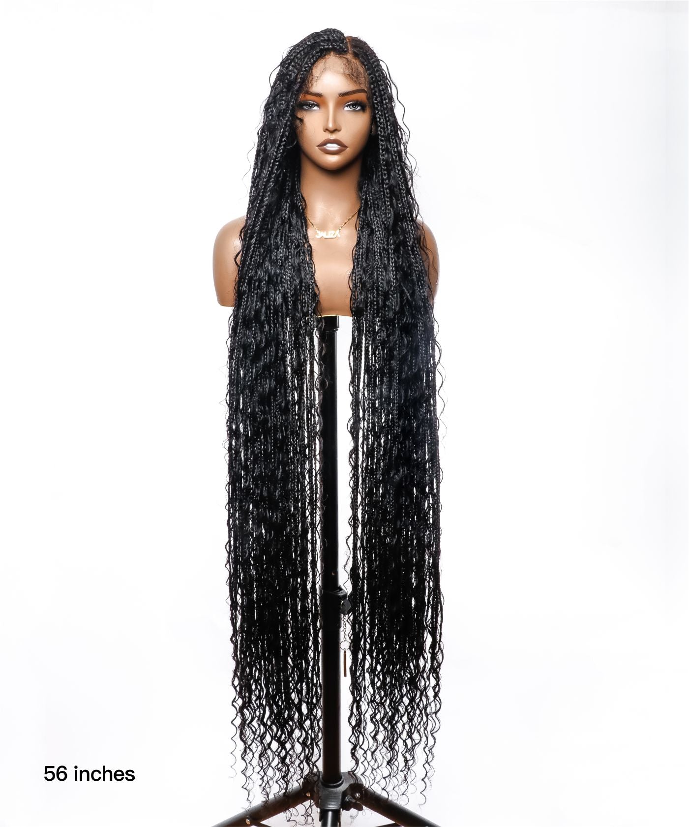 Perruque tressée de cheveux humains pré-décolorés, sans enchevêtrement, en dentelle HD de 142 cm, sans nœuds, style bohème, 100 mèches - Racines de cheveux humains et boucles bohèmes et cheveux de bébé