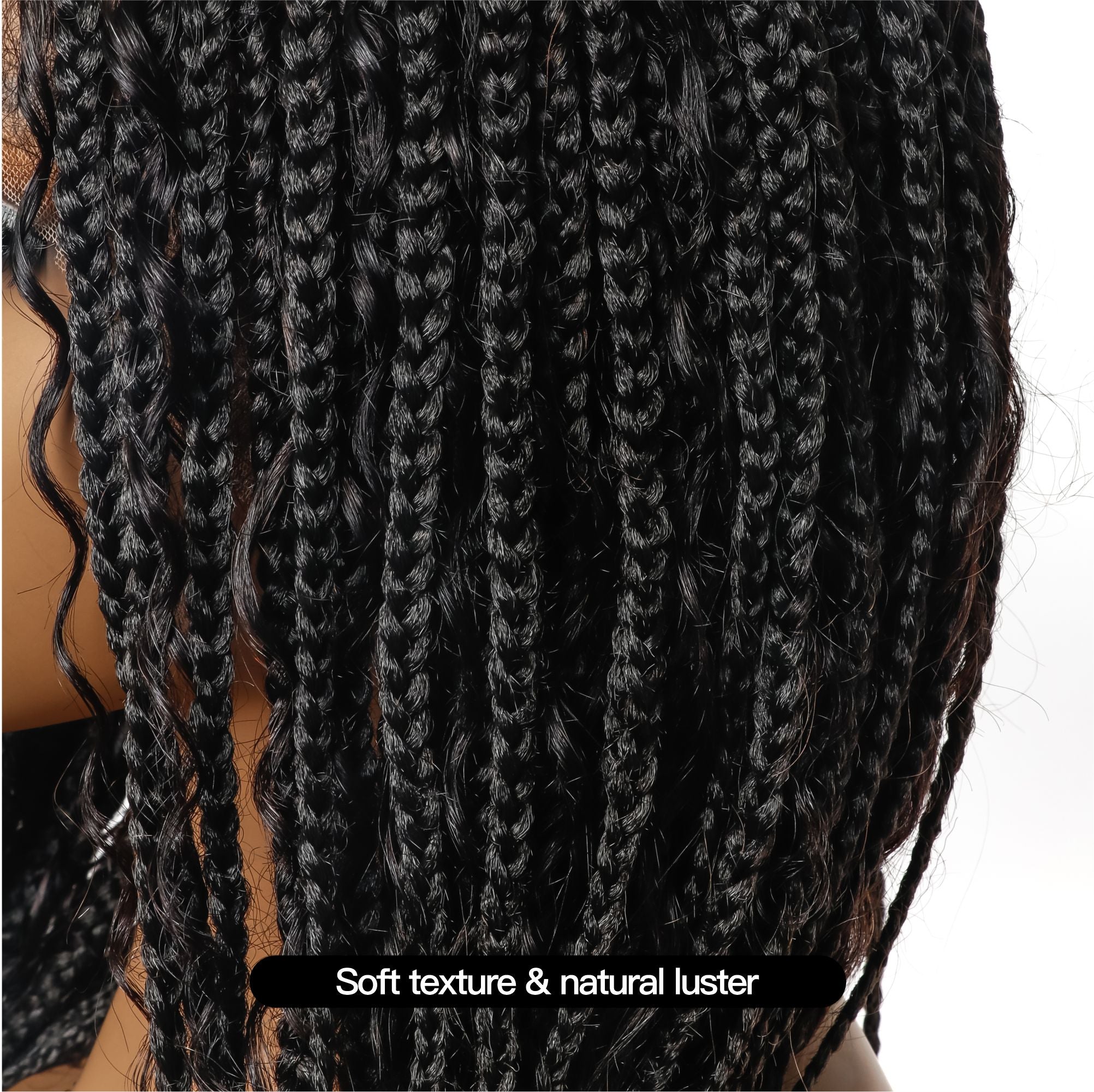 Petites et Grandes Tailles Uniquement - Perruque Tressée de Type Boho, Cheveux Humains HD Pré-décolorés, 12" et 24"