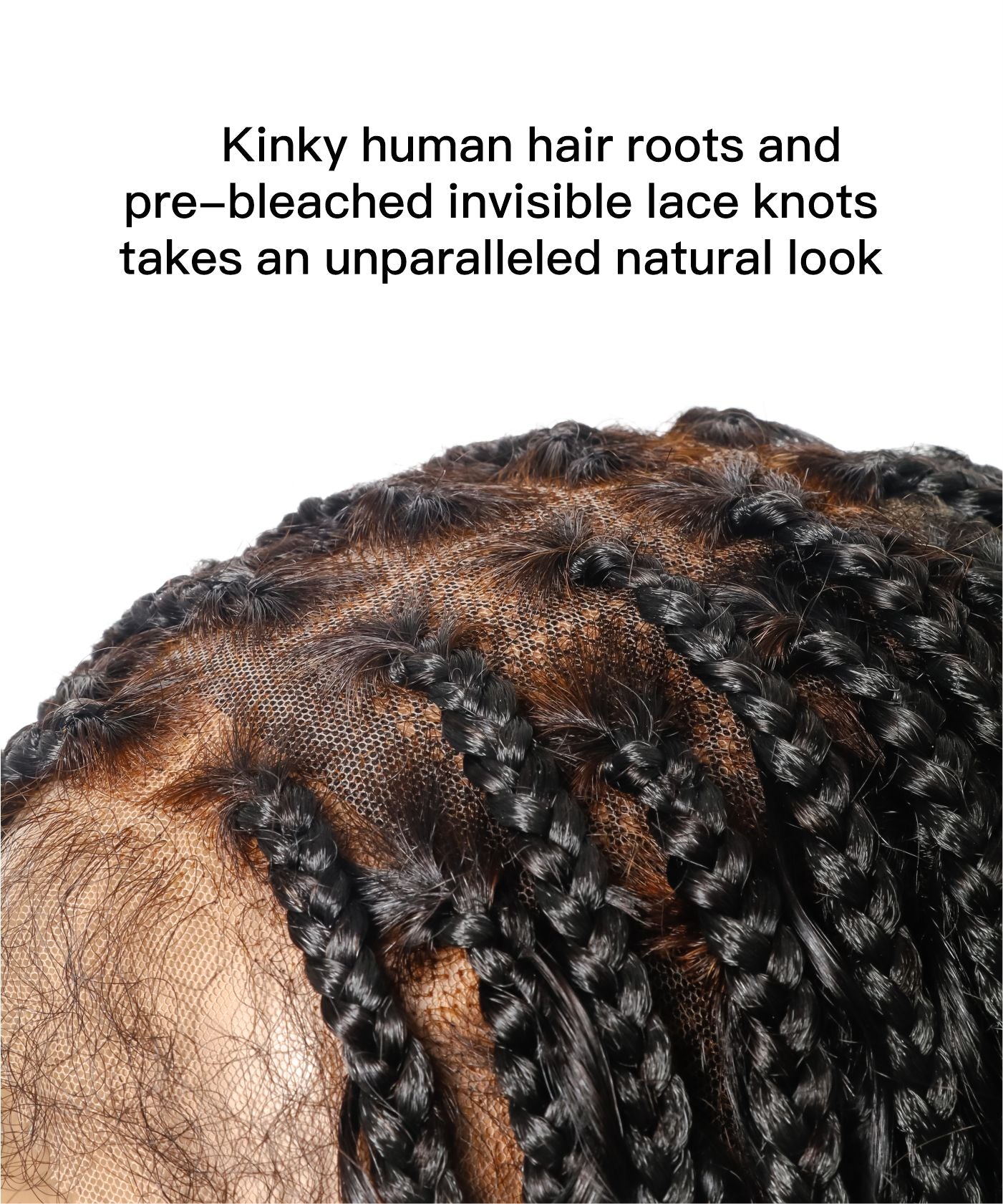 Petites et Grandes Tailles Uniquement - Perruque Tressée de Type Boho, Cheveux Humains HD Pré-décolorés, 12" et 24"