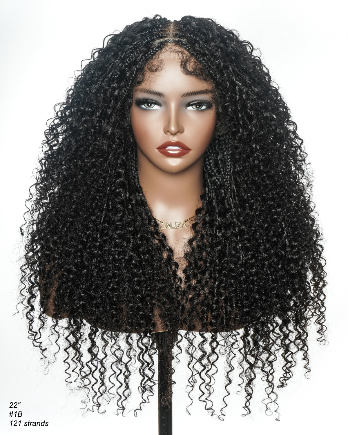 Lulu - Perruque bouclée tressée en dentelle intégrale suisse HD pré-décolorée en cheveux naturels, style bohème, Bora Bora