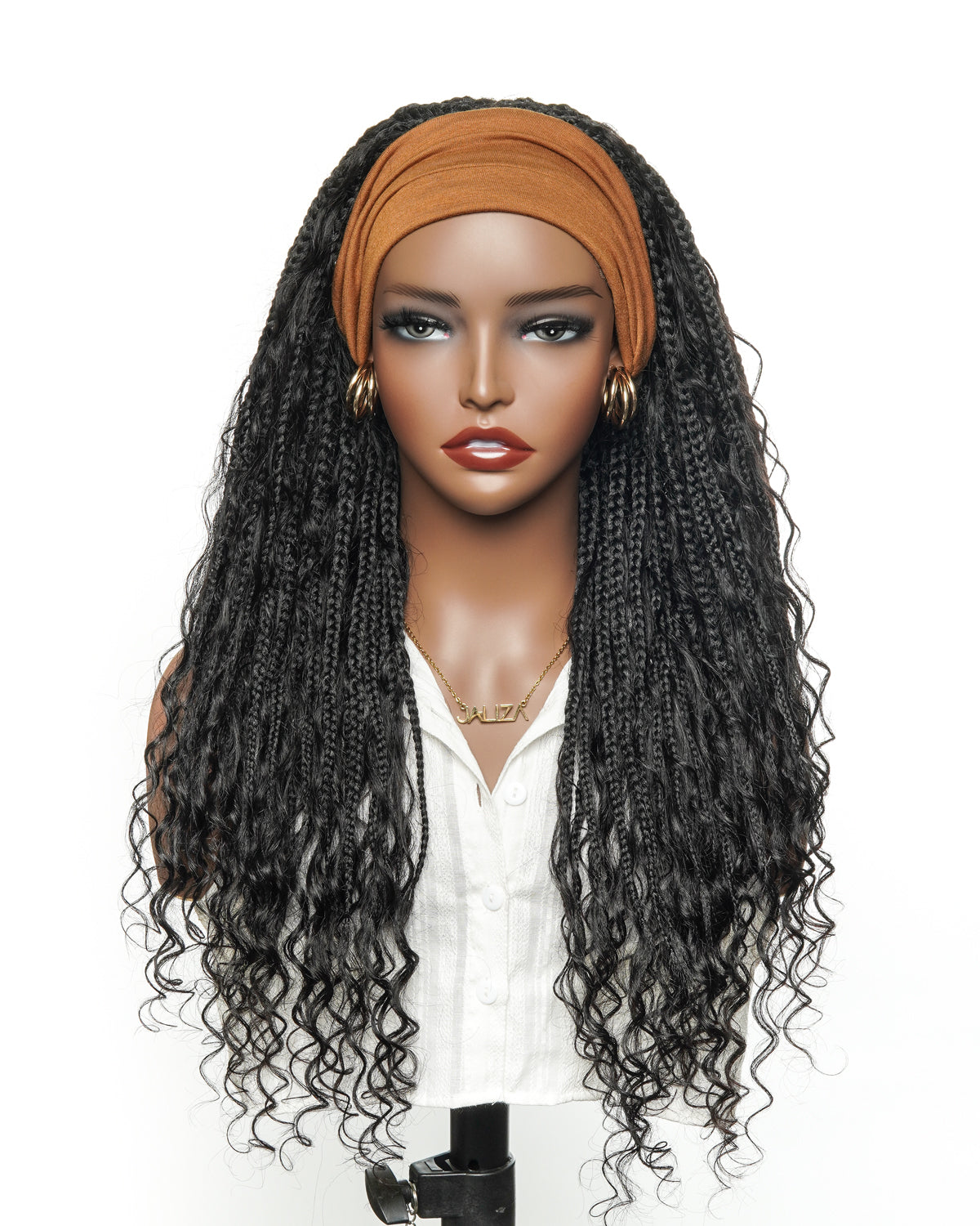 Perruque tressée boîte bohème sans nœuds, 100 % cheveux humains, boucles bohèmes, avec dentelle transparente intégrale et nouée à la main