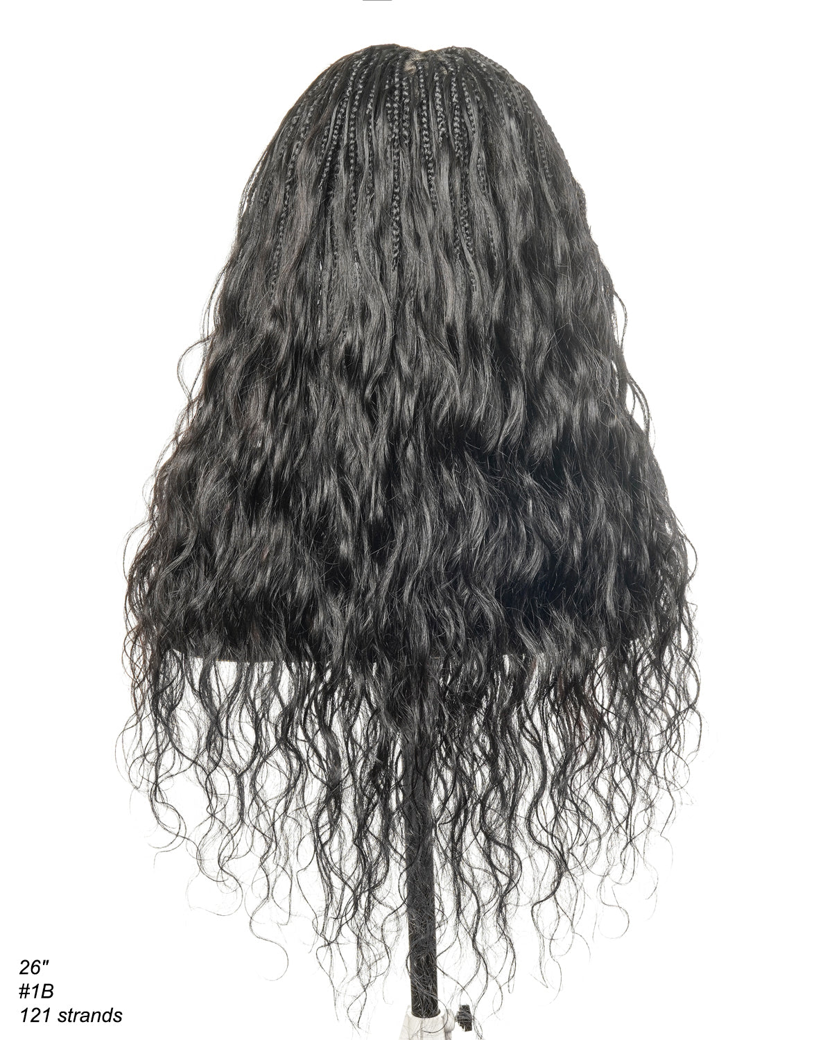 Perruque tressée bohème ondulée en cheveux humains, conception personnalisée - 121 mèches