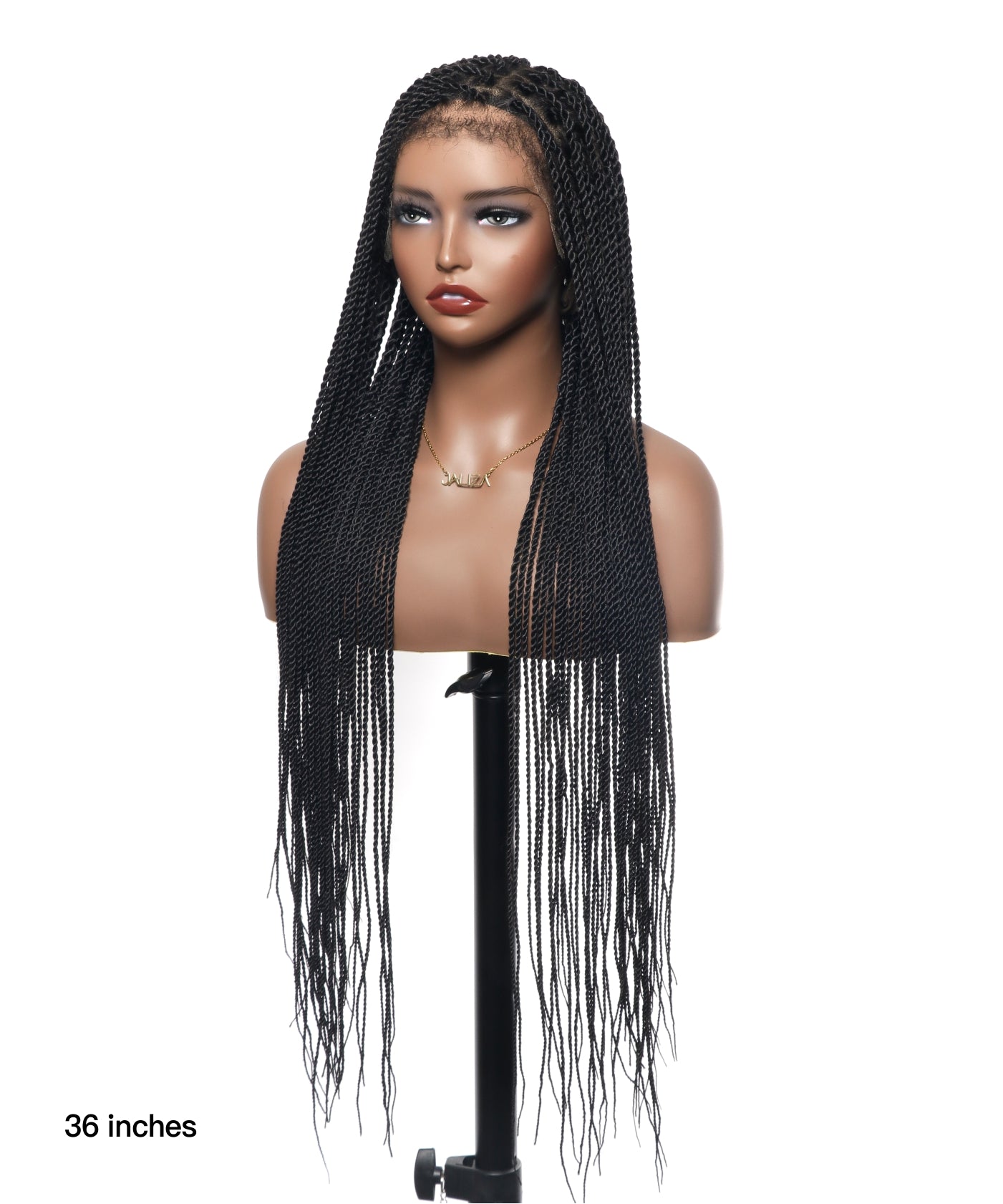 Perruque tressée Senegalese Twist Style 36" Swiss HD Full Lace Haute Densité 100 Brins