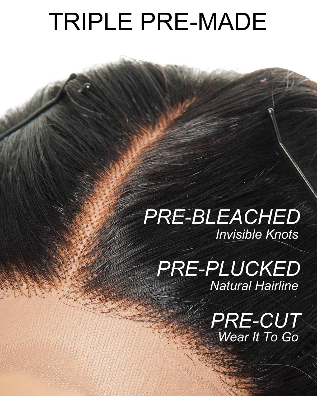 JALIZA 12 inch Natural black Deep Wave HD Lace Human Hair Wig Middle Part (Mannequin - Close View)