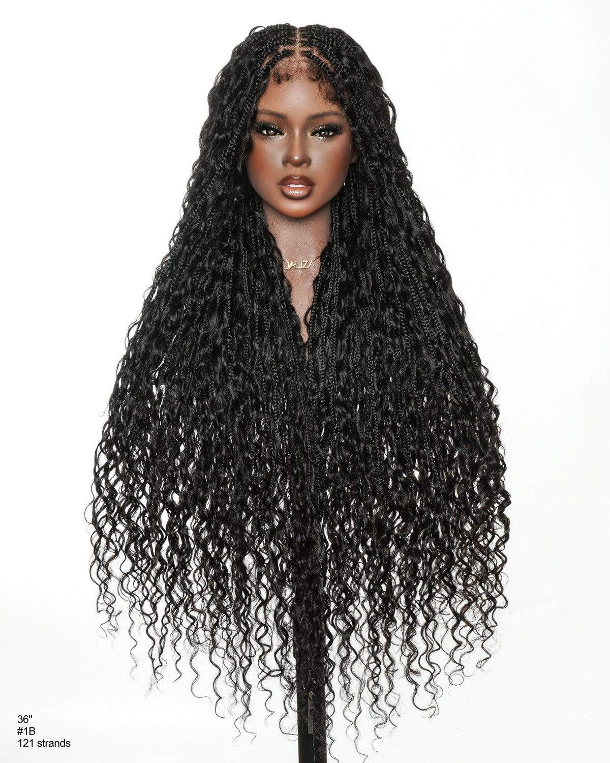 Amanda - Perruque Tressée Bohème sans Nœuds, Cheveux Humains, Bouclés, Dentelle HD Suisse Pré-Décolorée Ultra-Dense