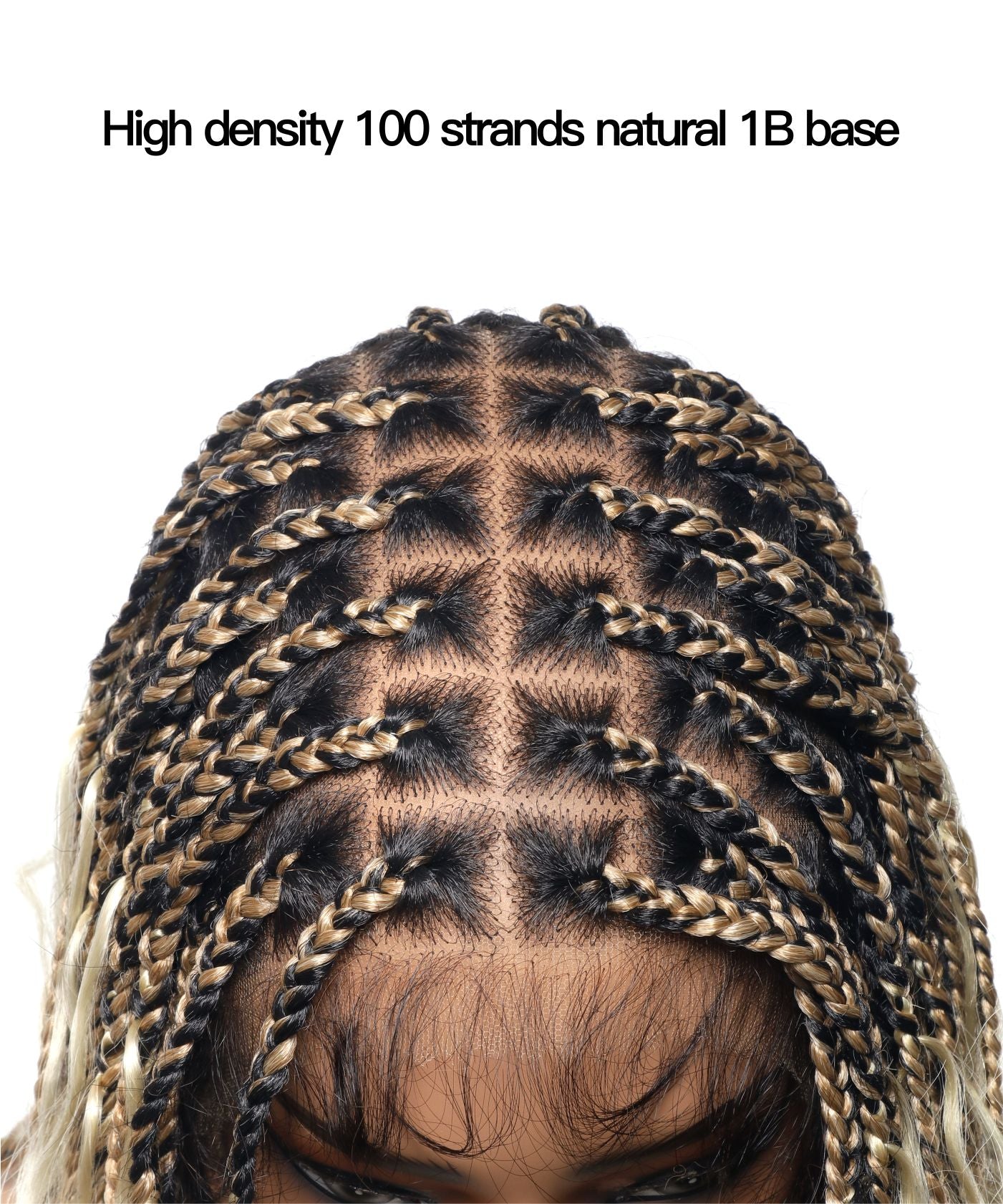 Swiss HD Full Lace Human Hair Boho Curls 36" Knotless Boho Box Braided Wig