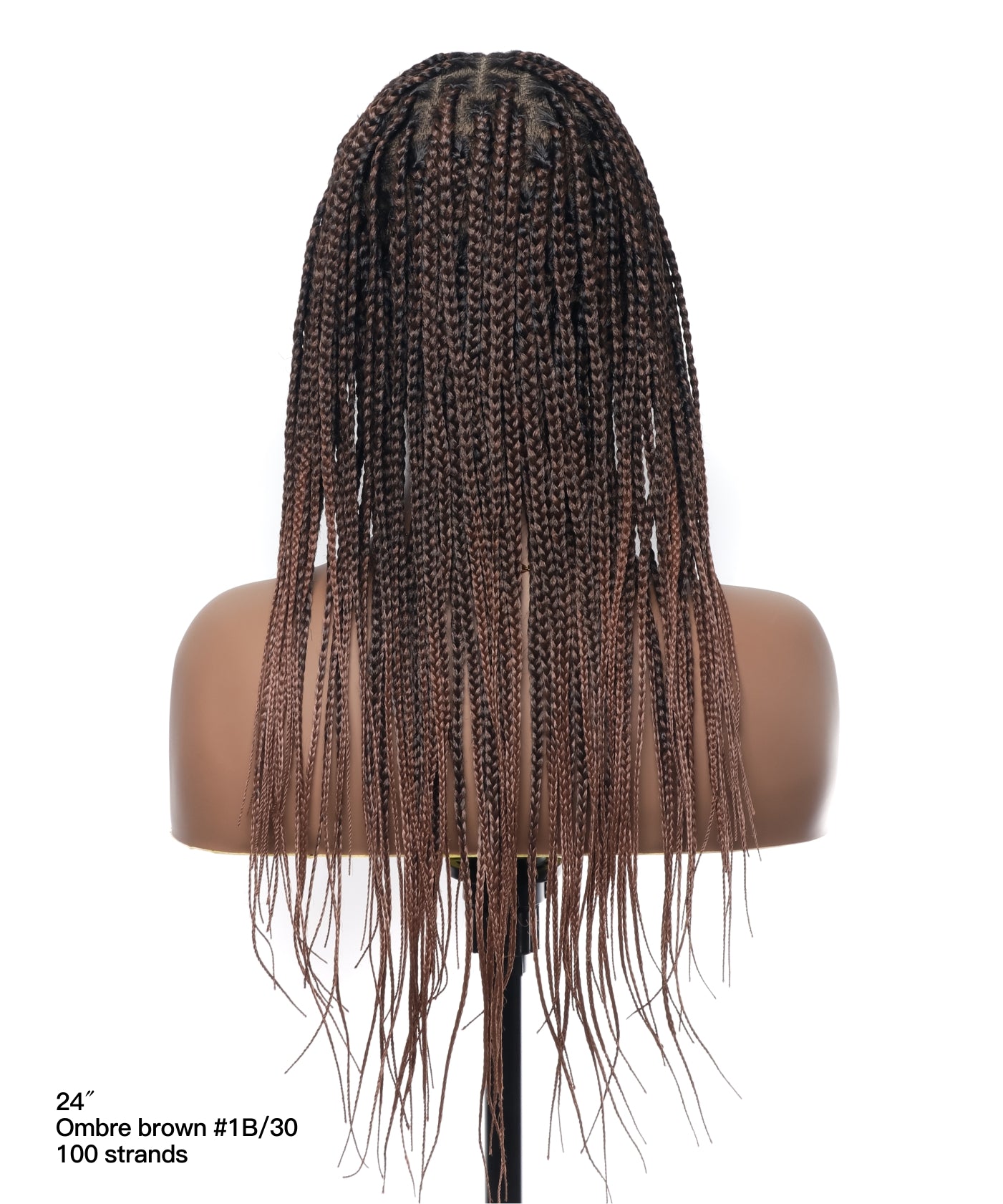 Kora - Perruque tressée sans nœuds légère en dentelle HD Swiss, cheveux humains décolorés, 100 mèches