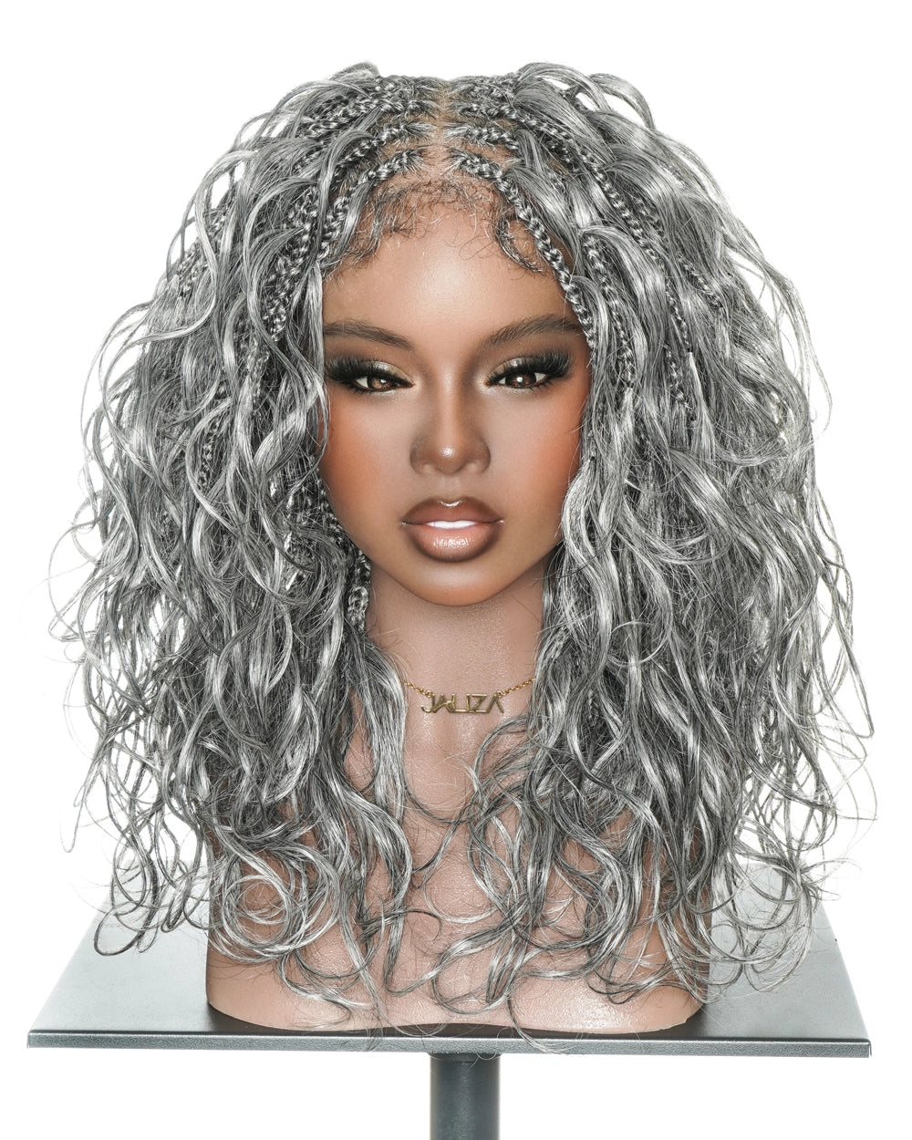 70% Salt & 30% Pepper 14" Body Wave Full Lace Braided Wig