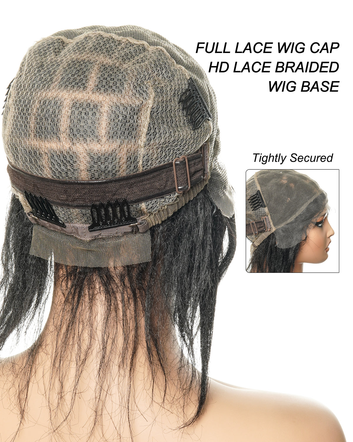 Bonnet HD entièrement lacé pour le tressage de cheveux - Cheveux humains avec baby hair - Pour l'alopécie et les cheveux clairsemés