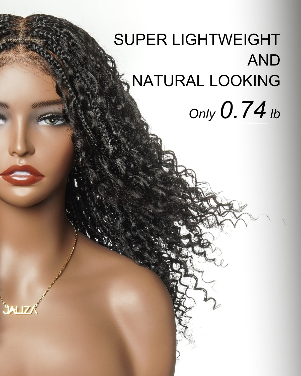 Lulu - Perruque bouclée tressée en dentelle intégrale suisse HD pré-décolorée en cheveux naturels, style bohème, Bora Bora