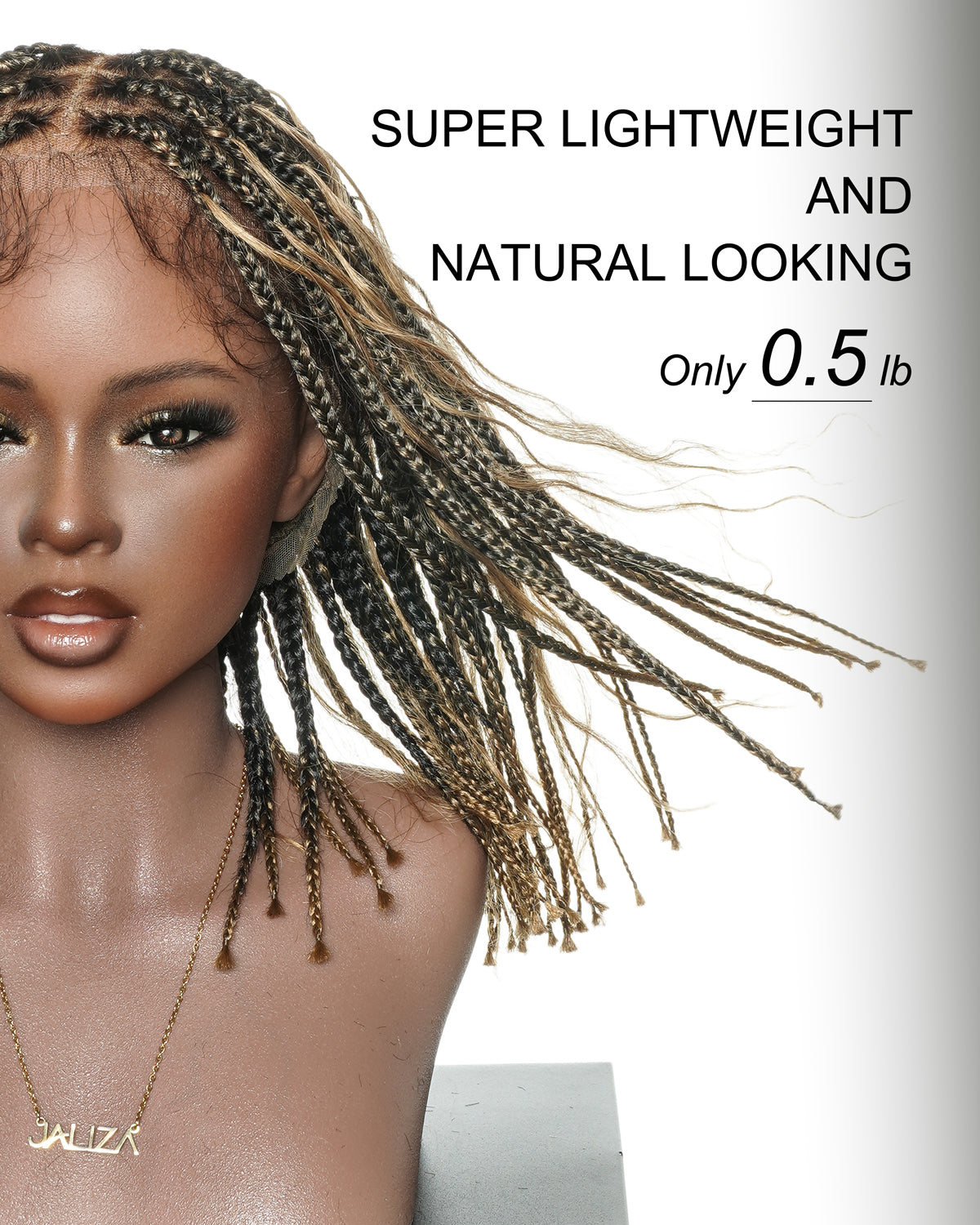 Perruque tressée de 12 pouces "Boho Box Braid" entièrement prélavée