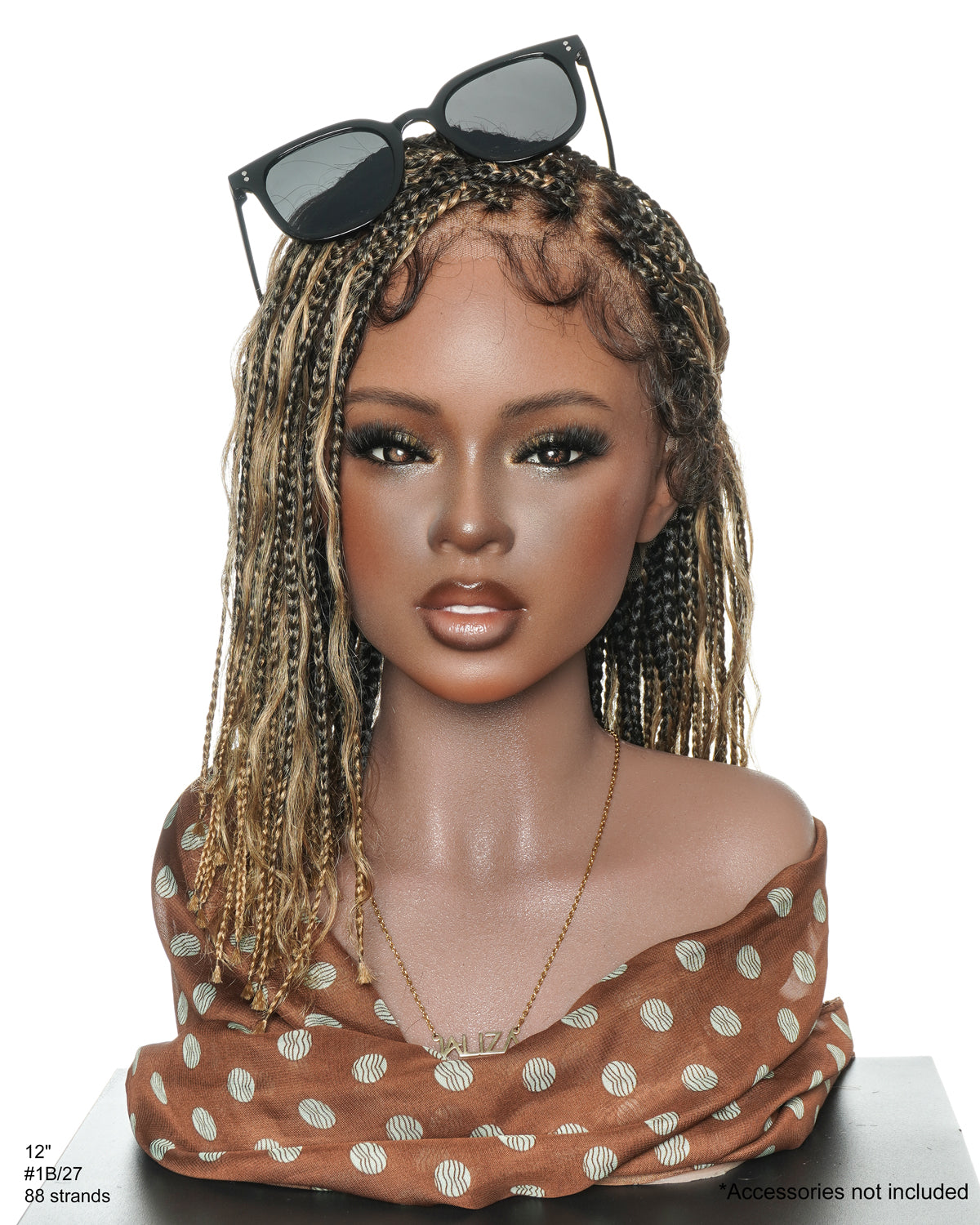 Perruque tressée de 12 pouces "Boho Box Braid" entièrement prélavée