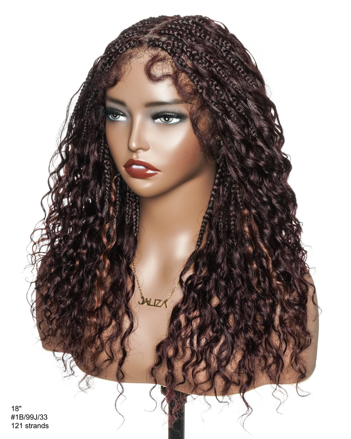 Lumina - 18" Piano Color Swiss HD Full Lace Human Hair Boho Braided Wig