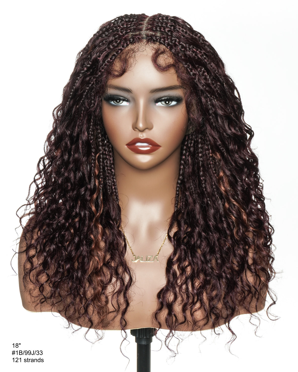 Lumina - 18" Piano Color Swiss HD Full Lace Human Hair Boho Braided Wig
