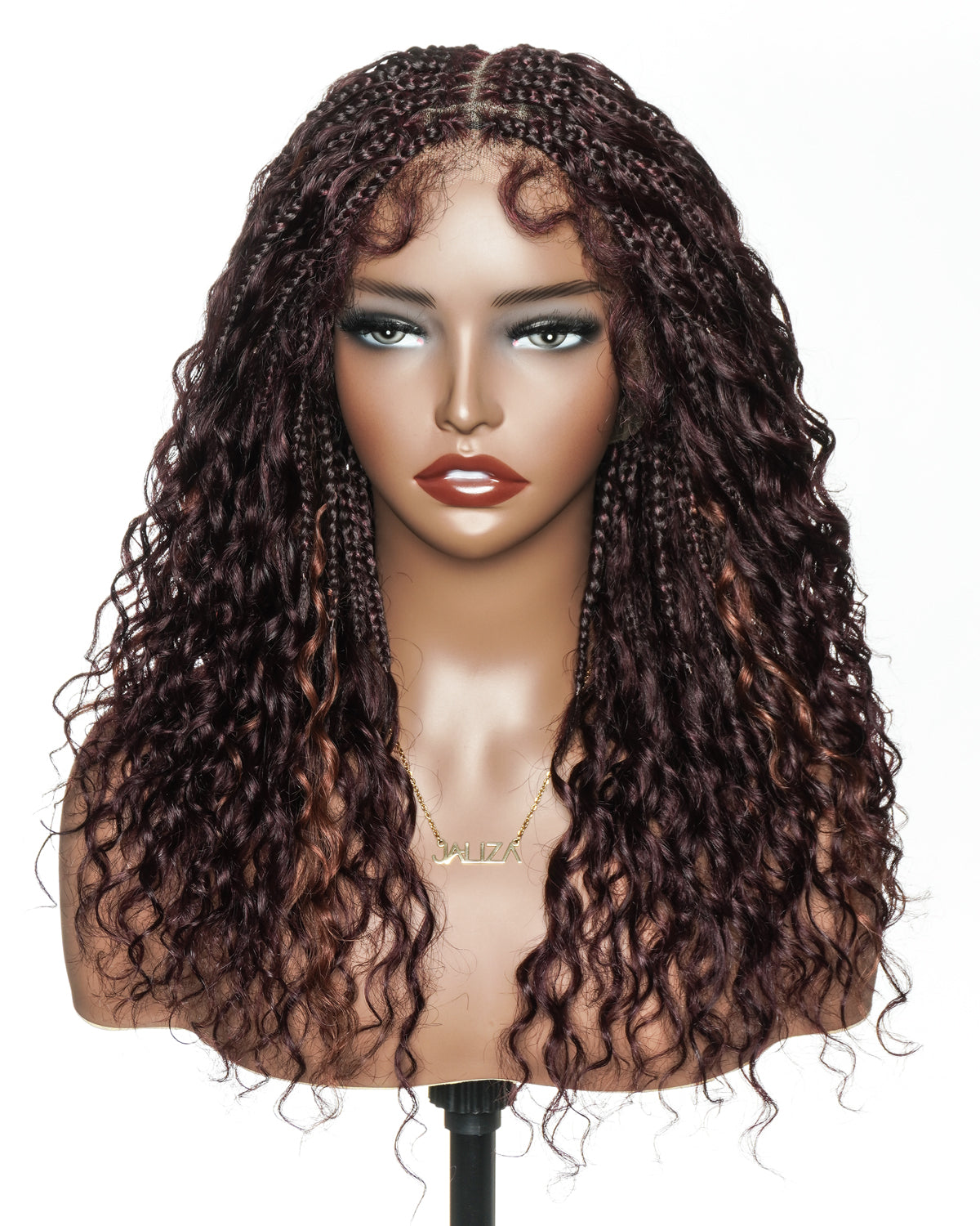 Lumina - 18" Piano Color Swiss HD Full Lace Human Hair Boho Braided Wig