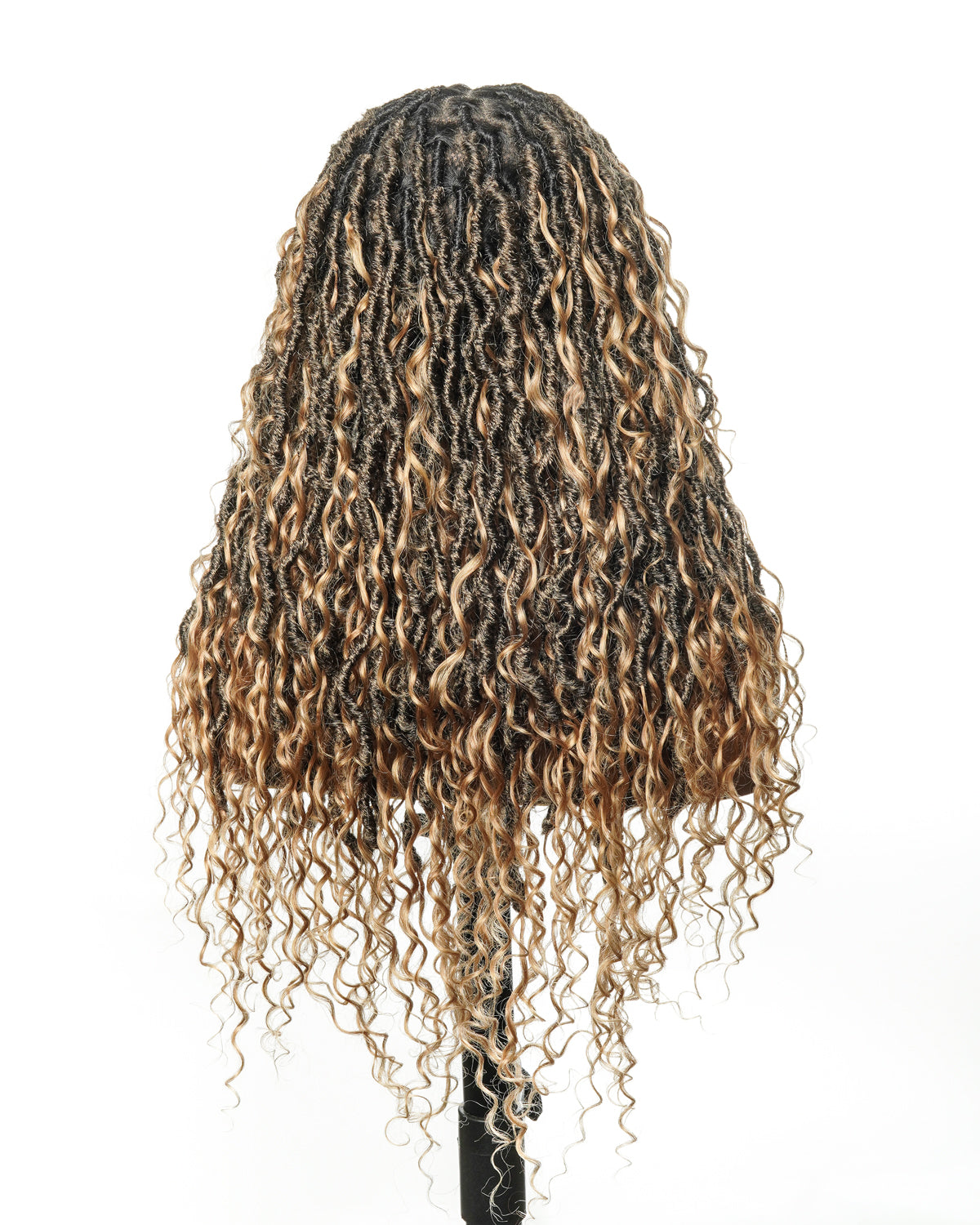 Perruque de Locs Boho sans nœuds en cheveux humains naturels avec boucles Boho et dentelle suisse HD, qualité salon