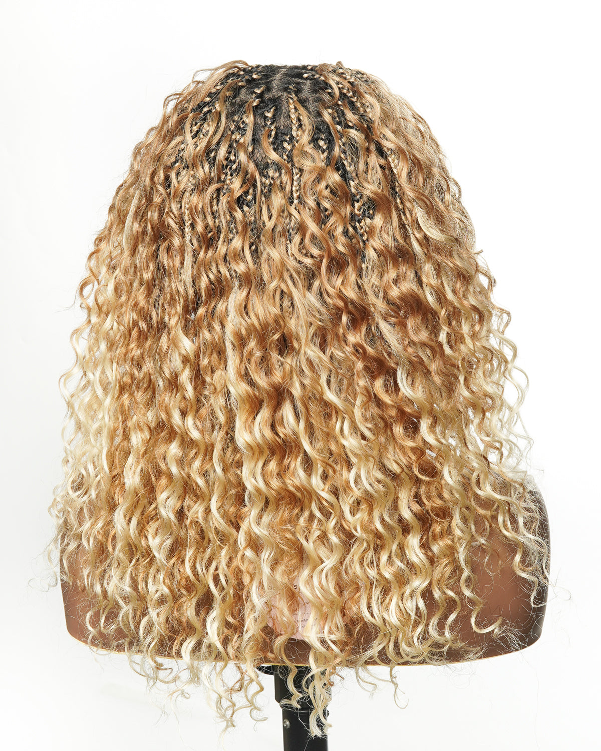 Lumina - 18" Piano Color Swiss HD Full Lace Human Hair Boho Braided Wig