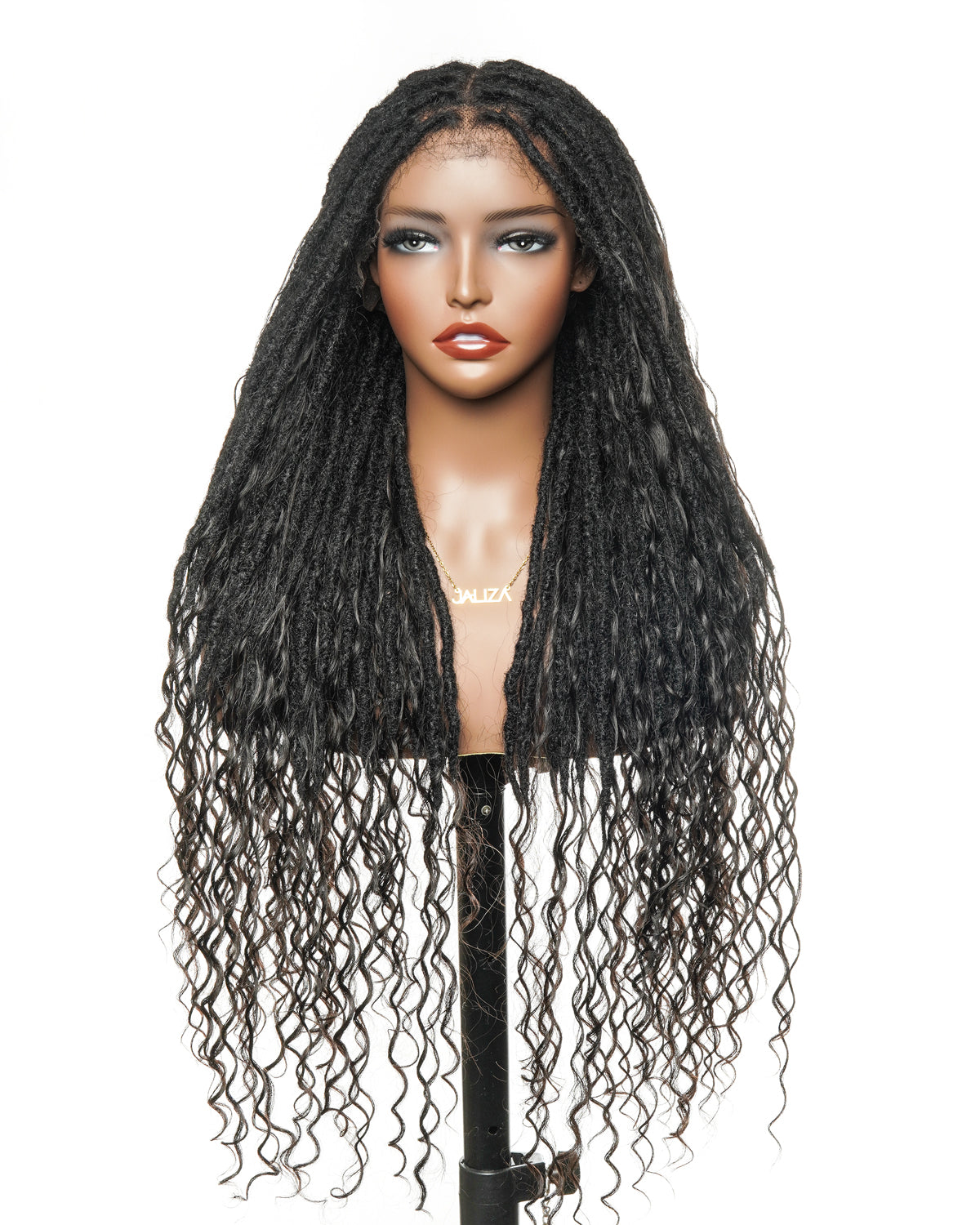 Perruque 100 % cheveux naturels, qualité salon, pré-décolorée, HD, entièrement en dentelle, Locs Boho sans nœuds, 100 mèches