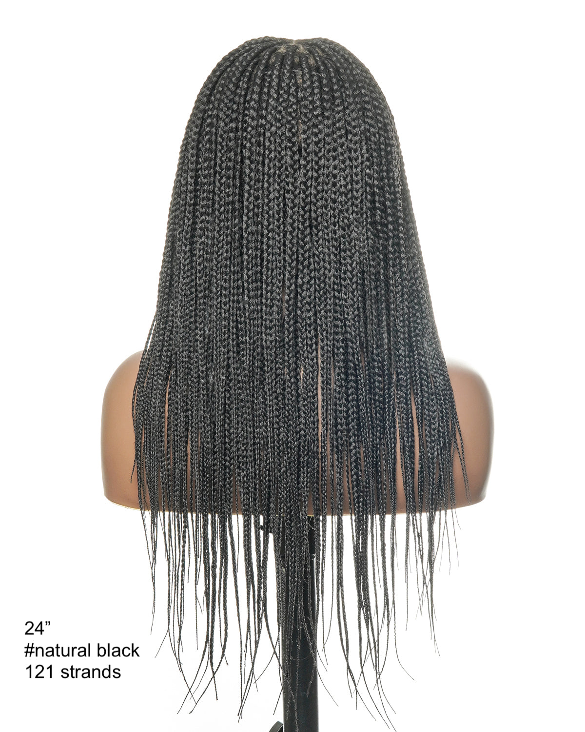 Kora - Perruque tressée sans nœuds légère en dentelle HD Swiss, cheveux humains décolorés, 100 mèches