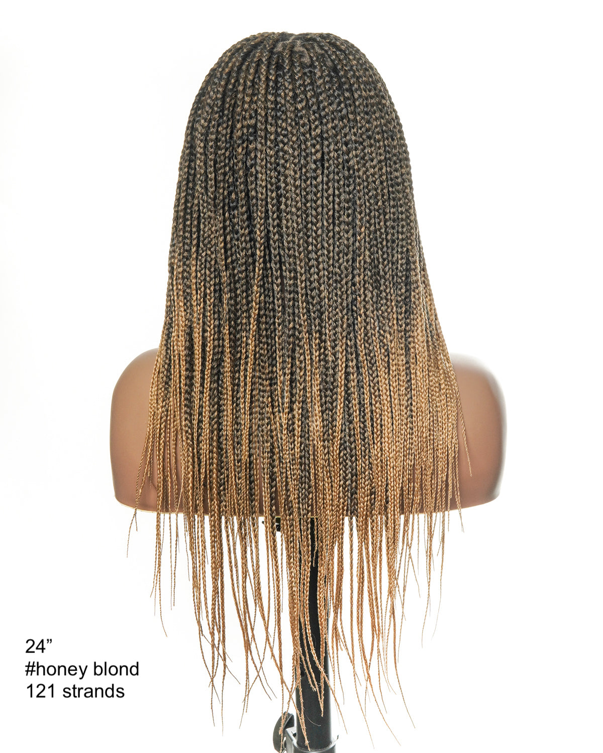 Kora - Perruque tressée sans nœuds légère en dentelle HD Swiss, cheveux humains décolorés, 100 mèches