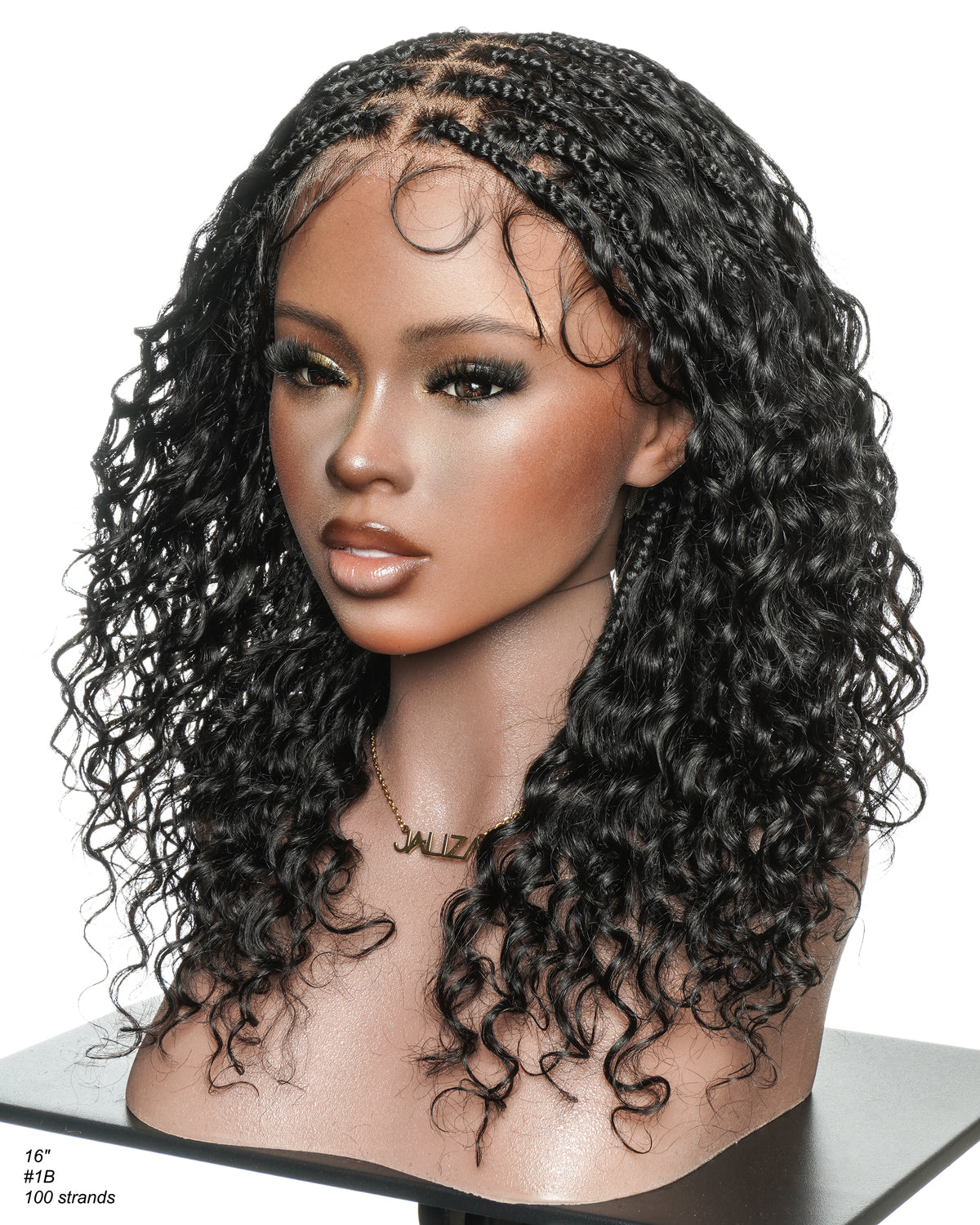 Vivi 16" - JALIZA Slip-On™ Glueless Swiss HD Full Lace Lightweight Version Human Hair Boho Box Braided Wig With C Cap Design And Stretchable Lace