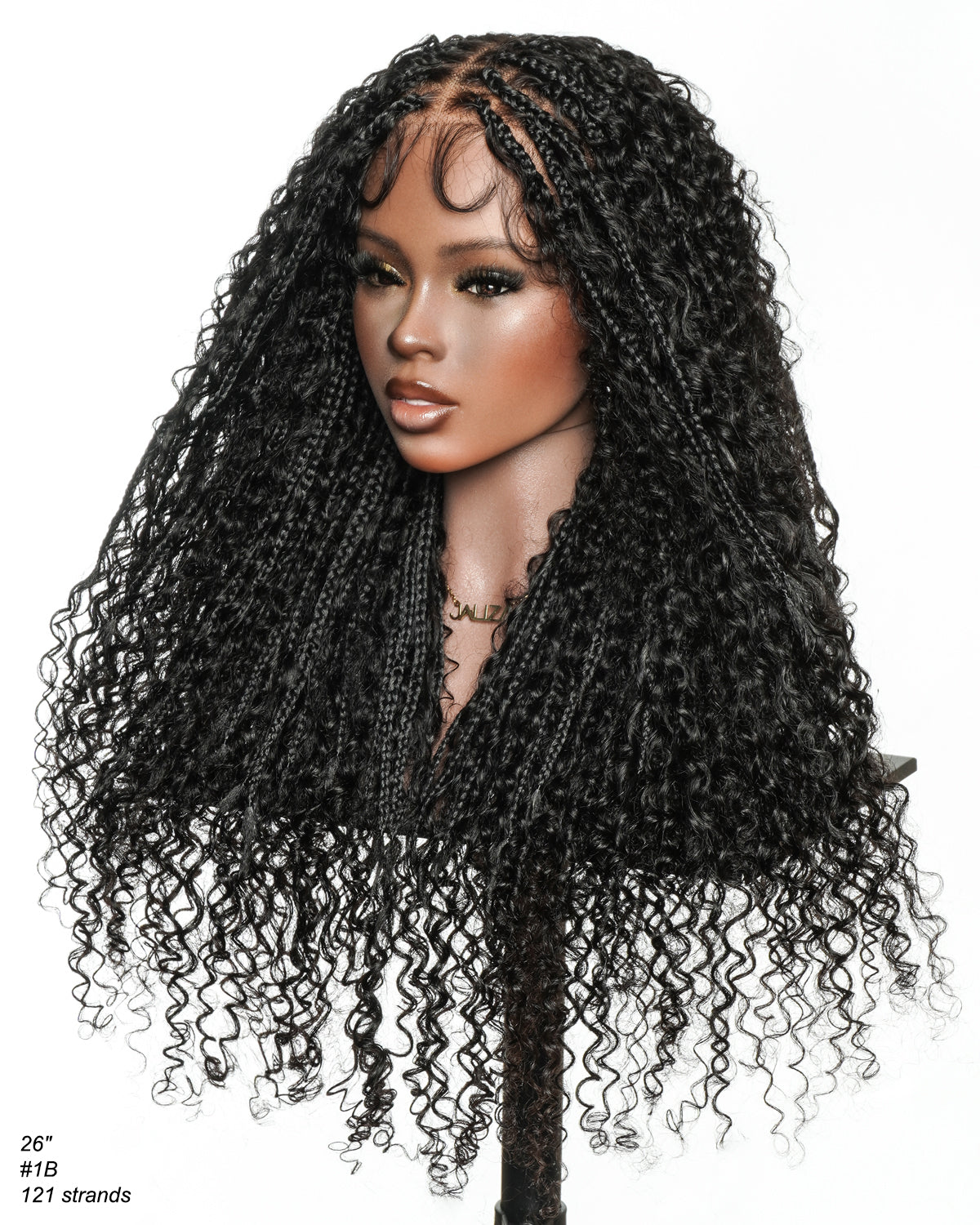 Lulu - Perruque bouclée tressée en dentelle intégrale suisse HD pré-décolorée en cheveux naturels, style bohème, Bora Bora