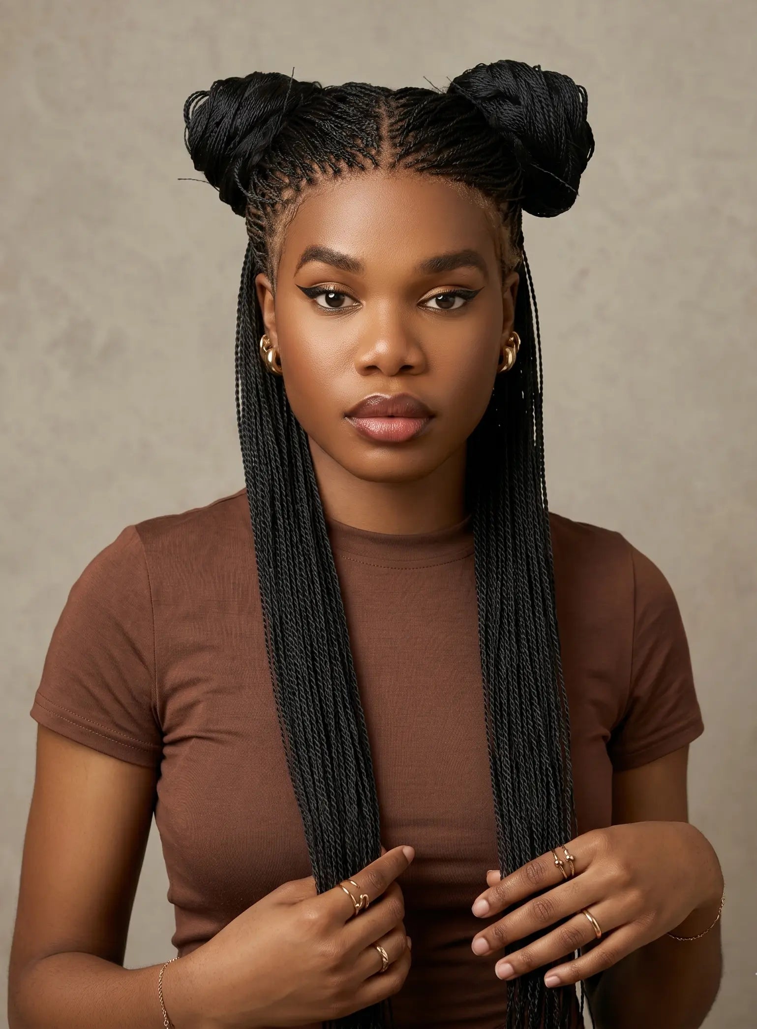Mica - 26" & 36" Pre Bleached Swiss HD Full Lace Knotless Micro Senegalese Twist Wig 799 Strands