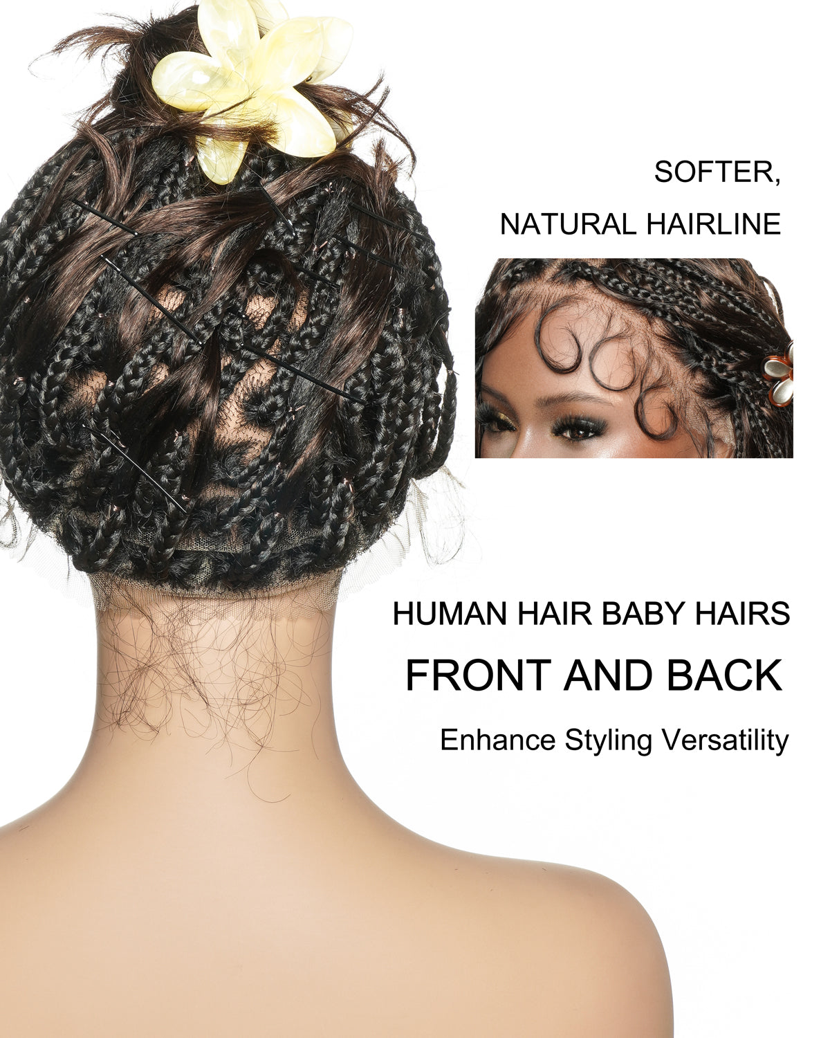 Michelle Bob 12" Perruque Body Wave Cheveux Naturels, Pré-décolorée, Dentelle Suisse HD, Tresses Bohèmes