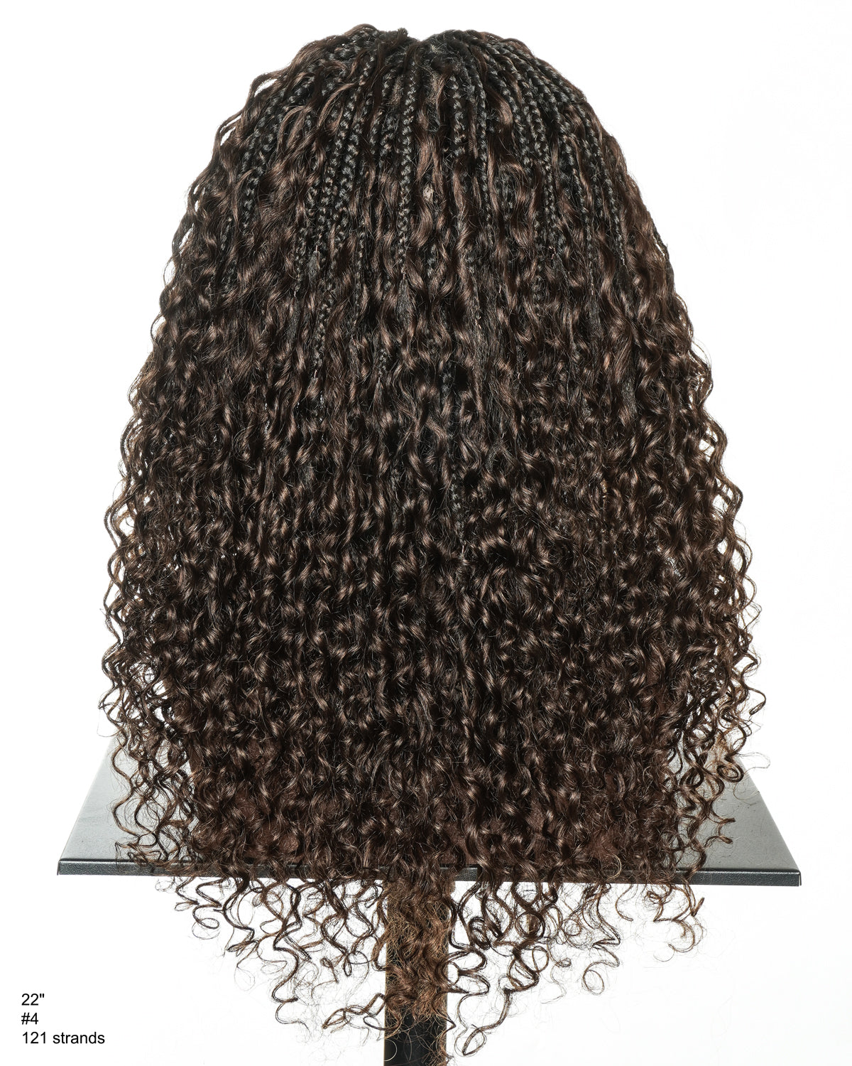 Nami - Bonnet à cordon sans colle Cheveux humains ondulés Boucles pré-décolorées Dentelle HD Suisse Perruque tressée de tresses Boho sans nœuds