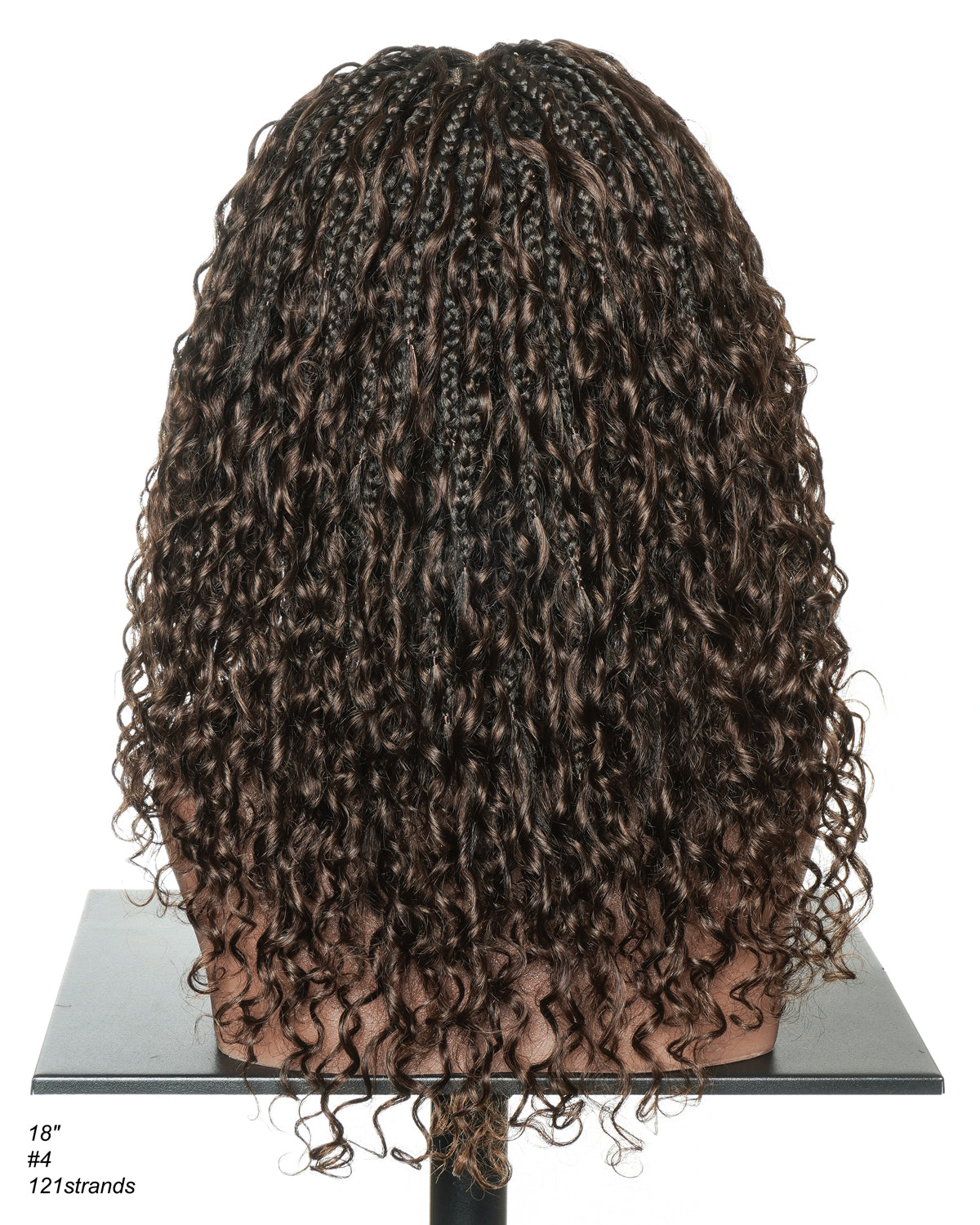 Nami - Bonnet à cordon sans colle Cheveux humains ondulés Boucles pré-décolorées Dentelle HD Suisse Perruque tressée de tresses Boho sans nœuds
