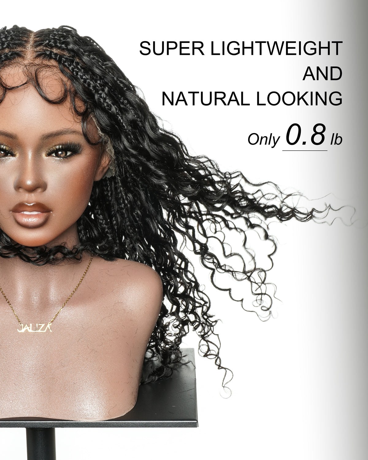 Tiana - Perruque Tressée en Cheveux Humains Pré-décolorés Bouclés Espagnols Miracle Braids Boho Swiss HD Full Lace
