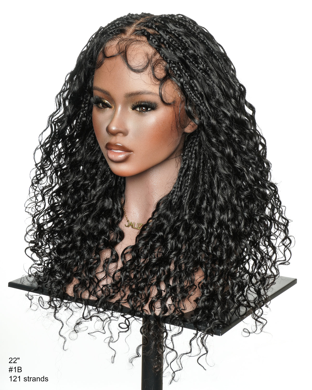 Tiana - Perruque Tressée en Cheveux Humains Pré-décolorés Bouclés Espagnols Miracle Braids Boho Swiss HD Full Lace