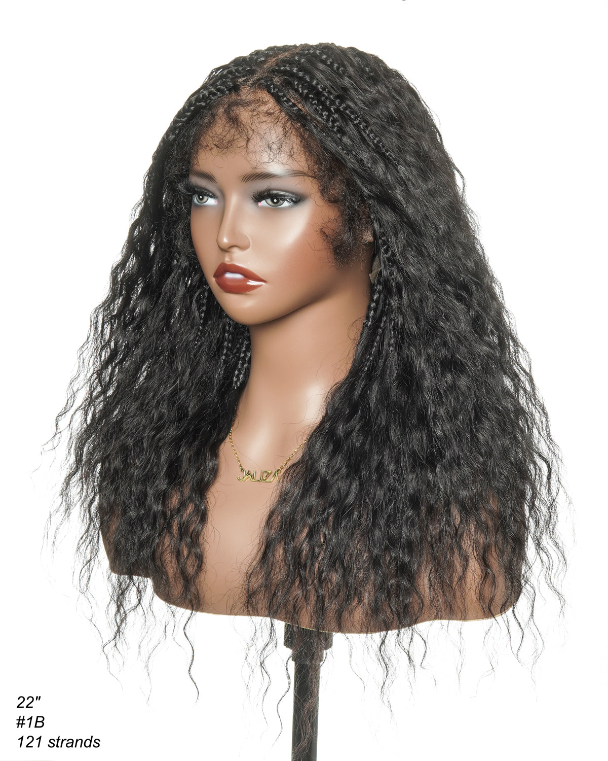 Raina - Perruque tressée Bohème ondulée et humide, adaptée aux petites têtes (bonnet de petite taille pour petite tête)