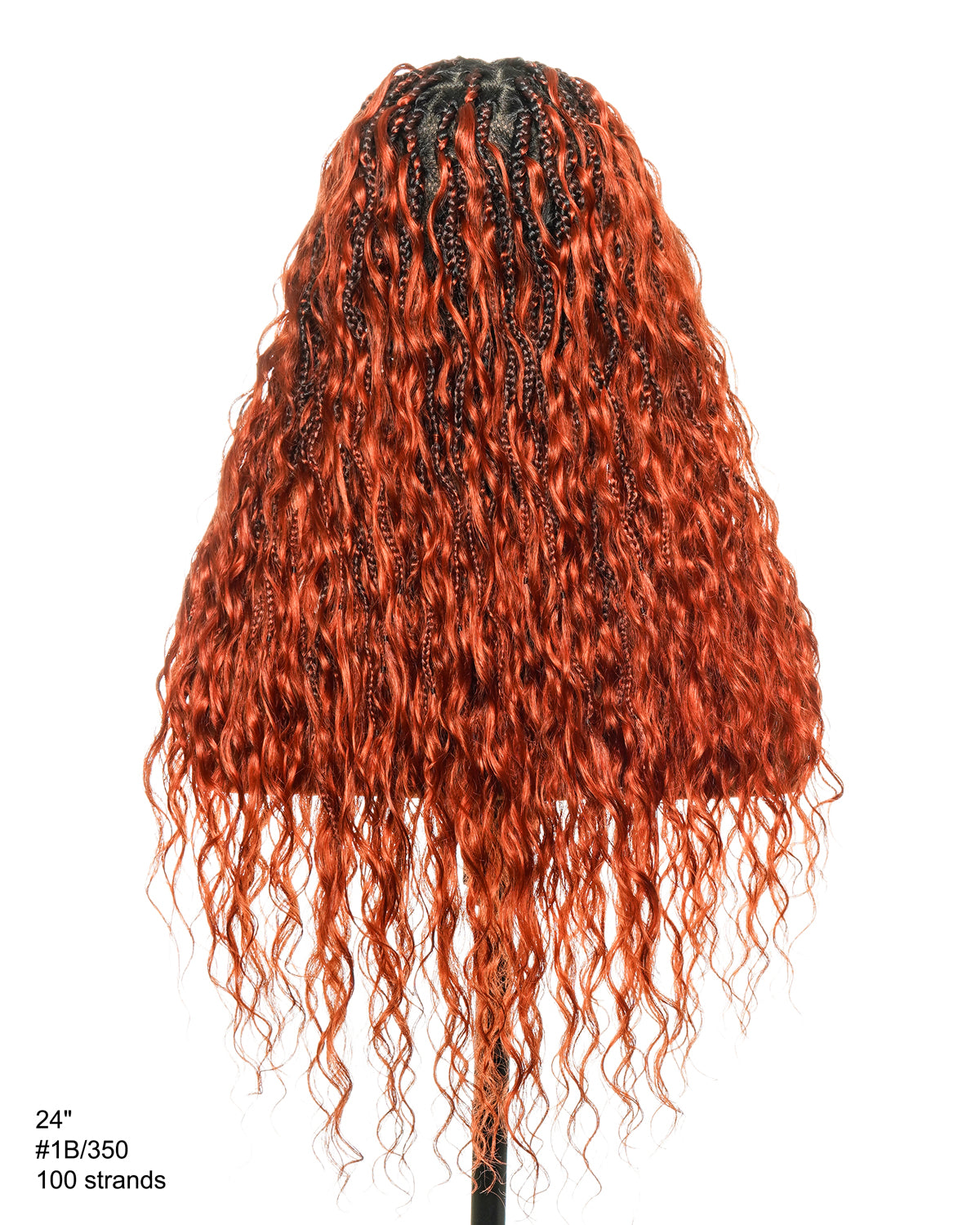 Wavina - Perruque tressée de 24 pouces avec tresses ondulées et vagues bohèmes en cheveux naturels
