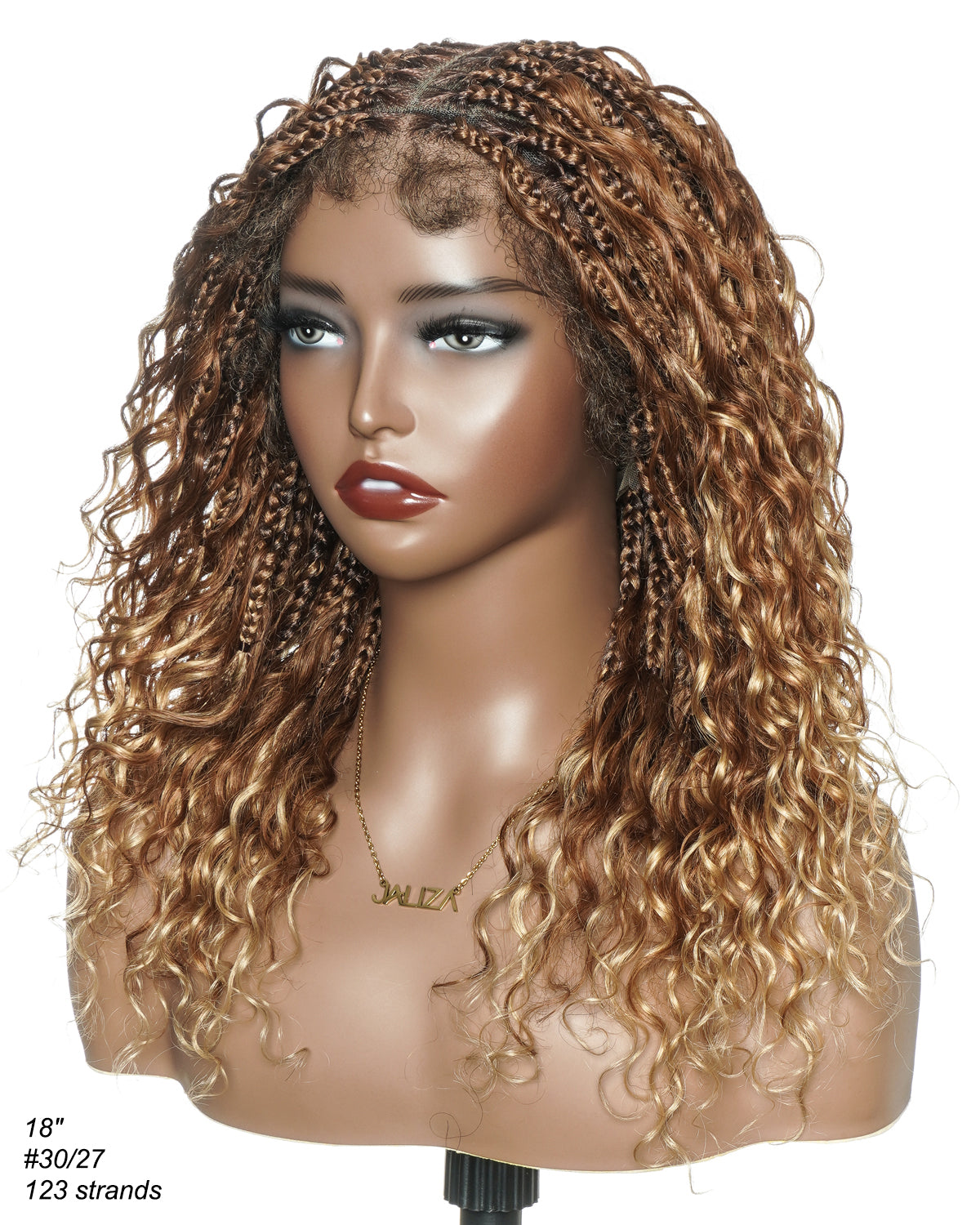 Lumina - 18" Piano Color Swiss HD Full Lace Human Hair Boho Braided Wig