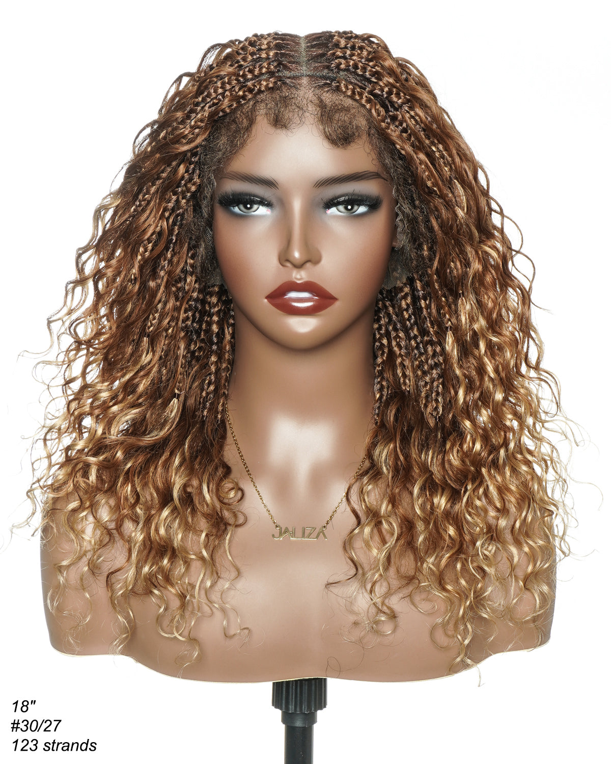Lumina - 18" Piano Color Swiss HD Full Lace Human Hair Boho Braided Wig