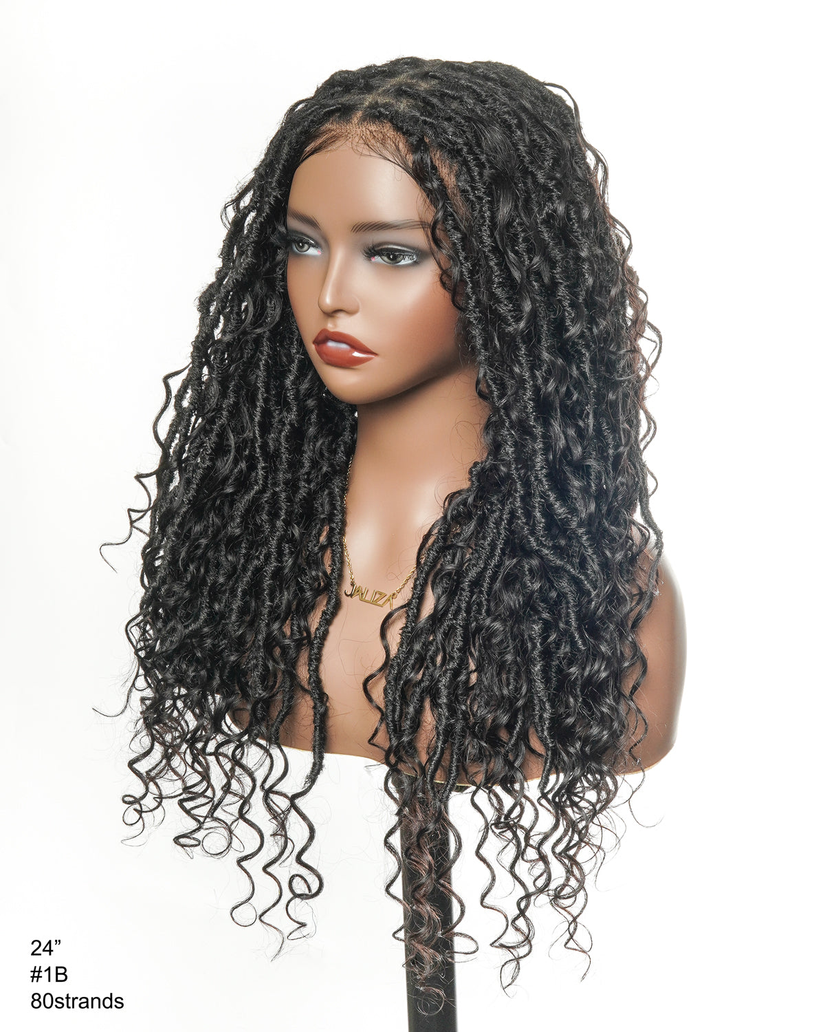 Perruque de Locs Boho sans nœuds en cheveux humains naturels avec boucles Boho et dentelle suisse HD, qualité salon