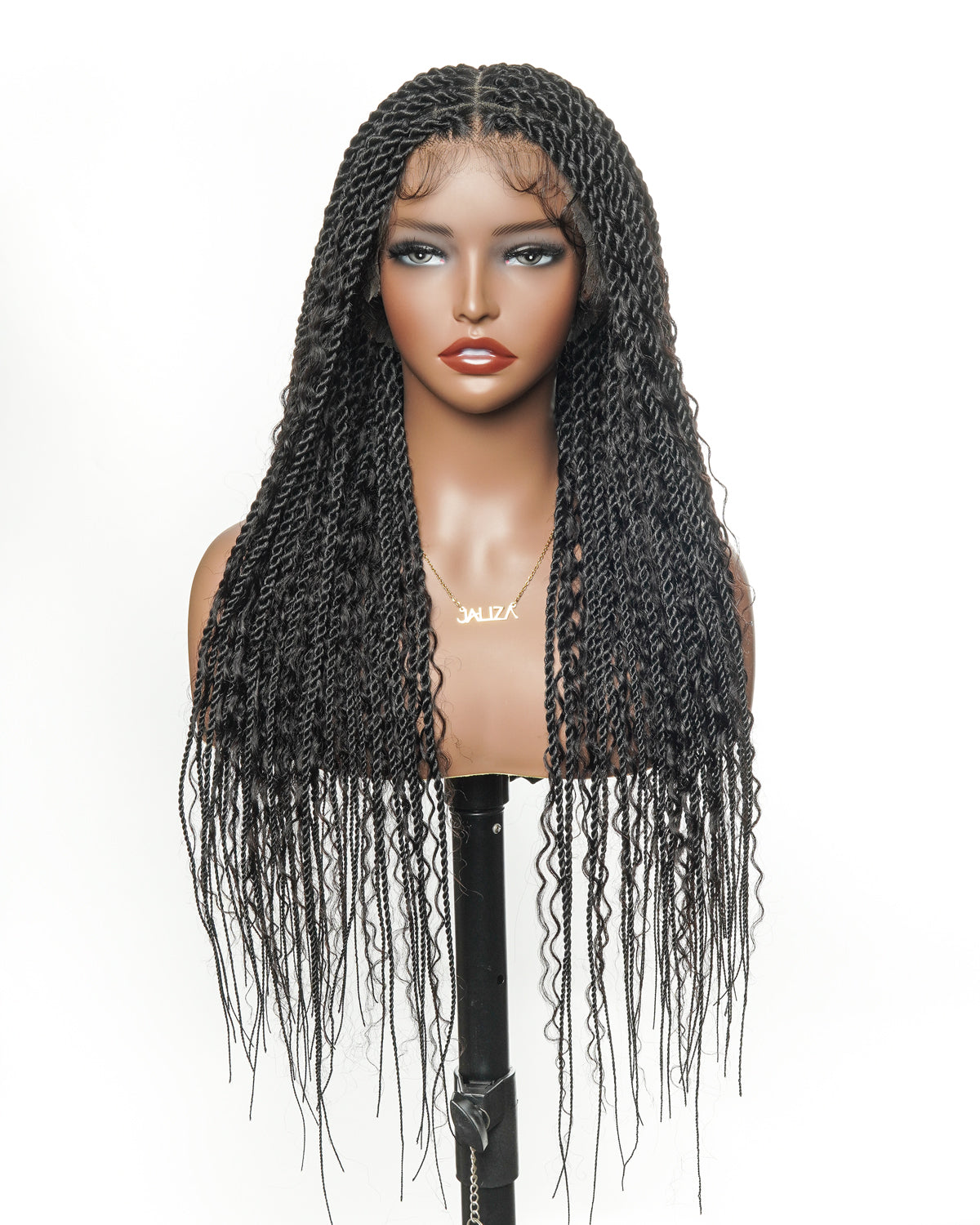 Perruque tressée Boho Island Twist de 30 pouces en cheveux humains HD Lace Blond Miel