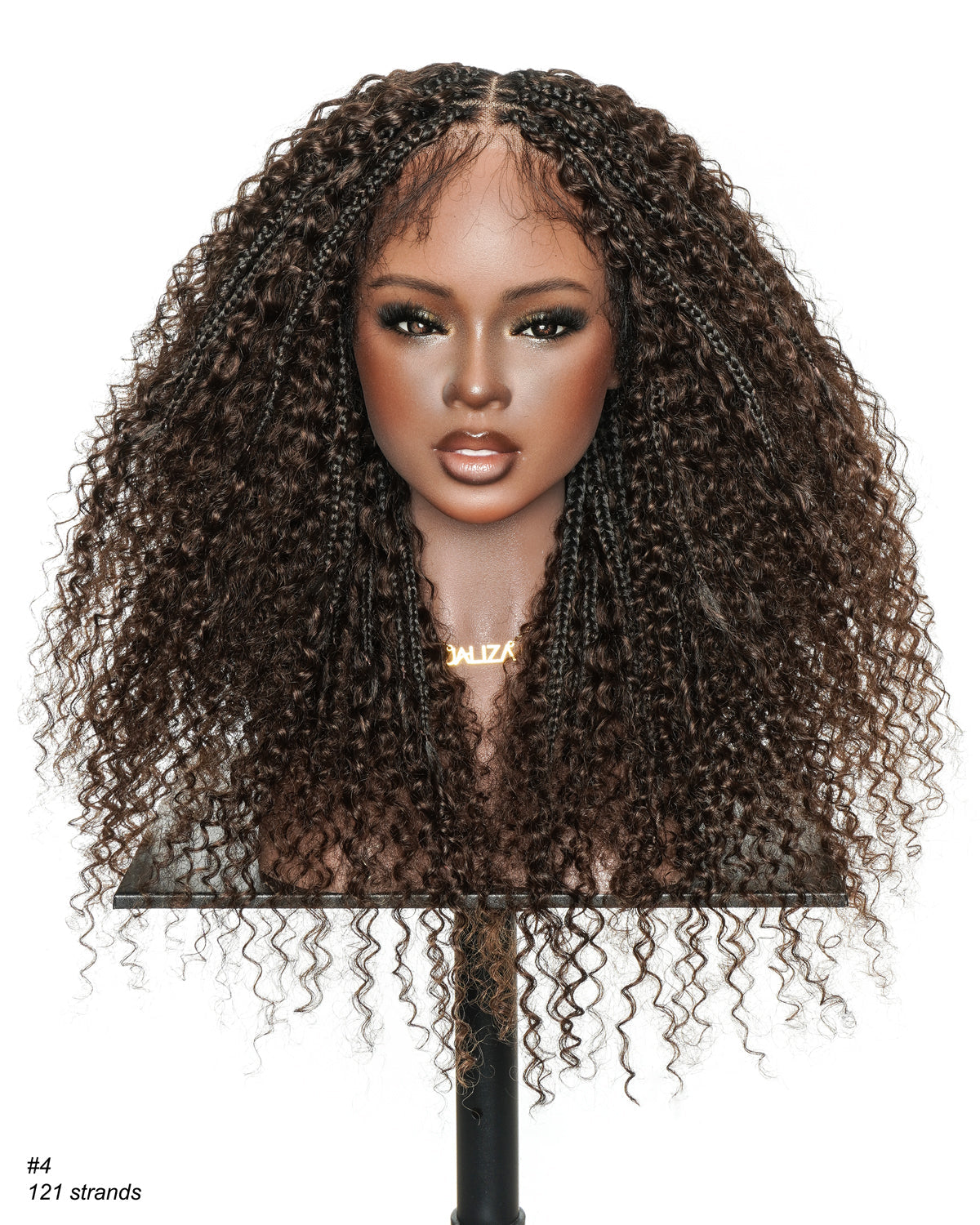 Lulu - Perruque bouclée HD Full Lace tressée à la main en cheveux humains, 24 pouces, marron foncé, pré-décolorée, style Bohème