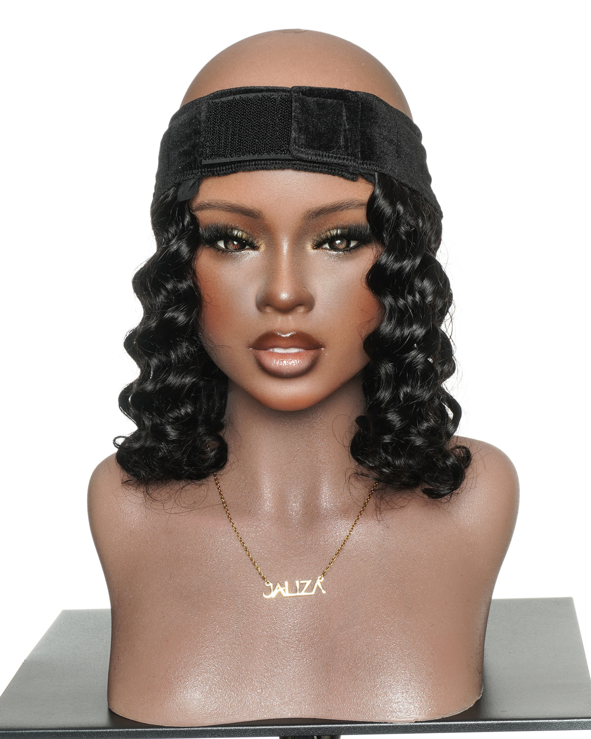 Pièce serre-tête en cheveux 100% humains sans colle de 12" avec bonnet