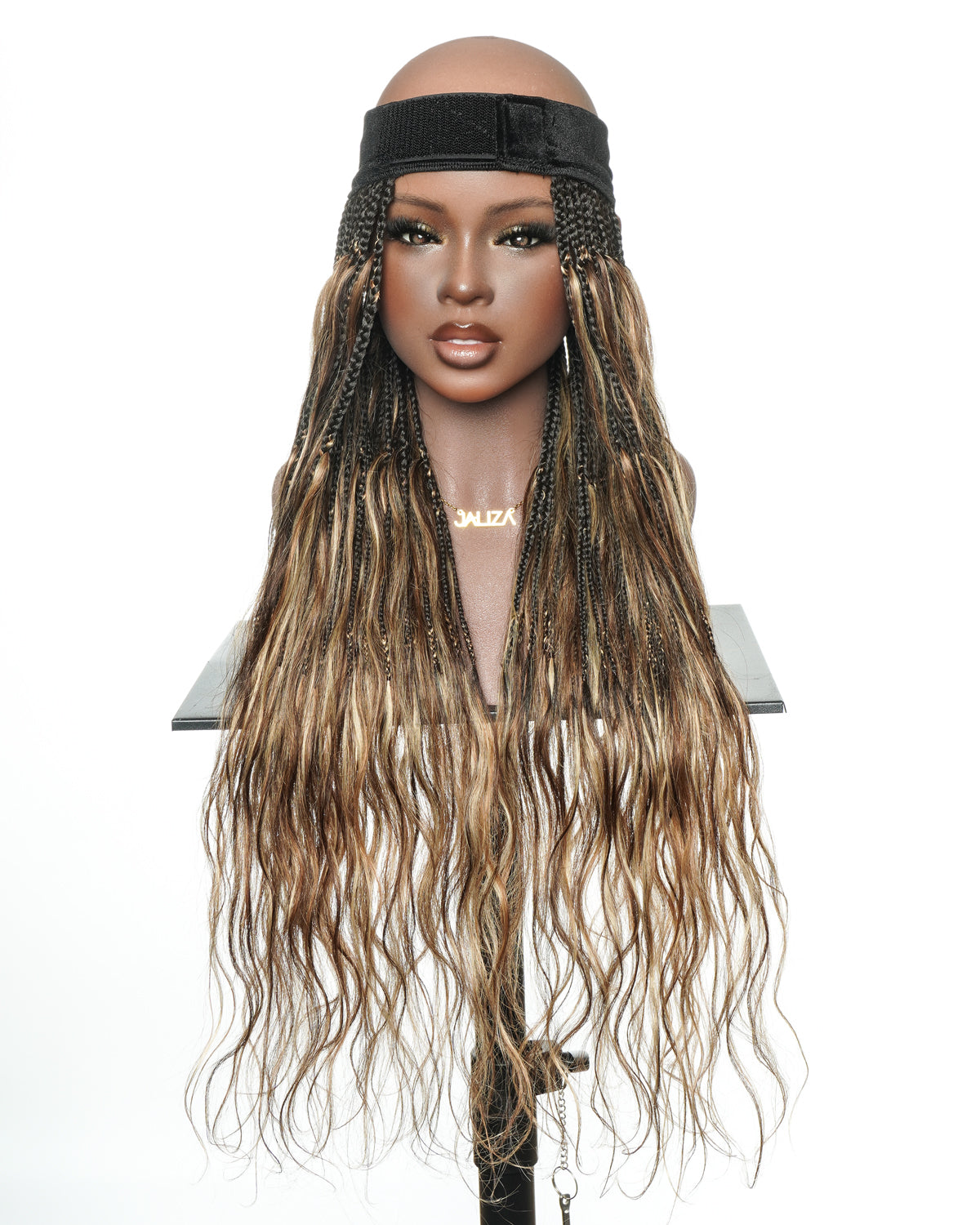 Bande de tresses bohèmes sans colle de 26 po avec boucles Body Wave en cheveux naturels (tresse simple de 22 po)