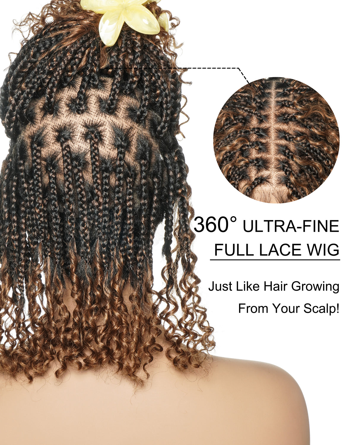 Perruque Lulu Bob 12" pré-décolorée, sans colle, en dentelle suisse HD, sans nœuds, style bohème, avec cheveux humains bouclés et ondulés