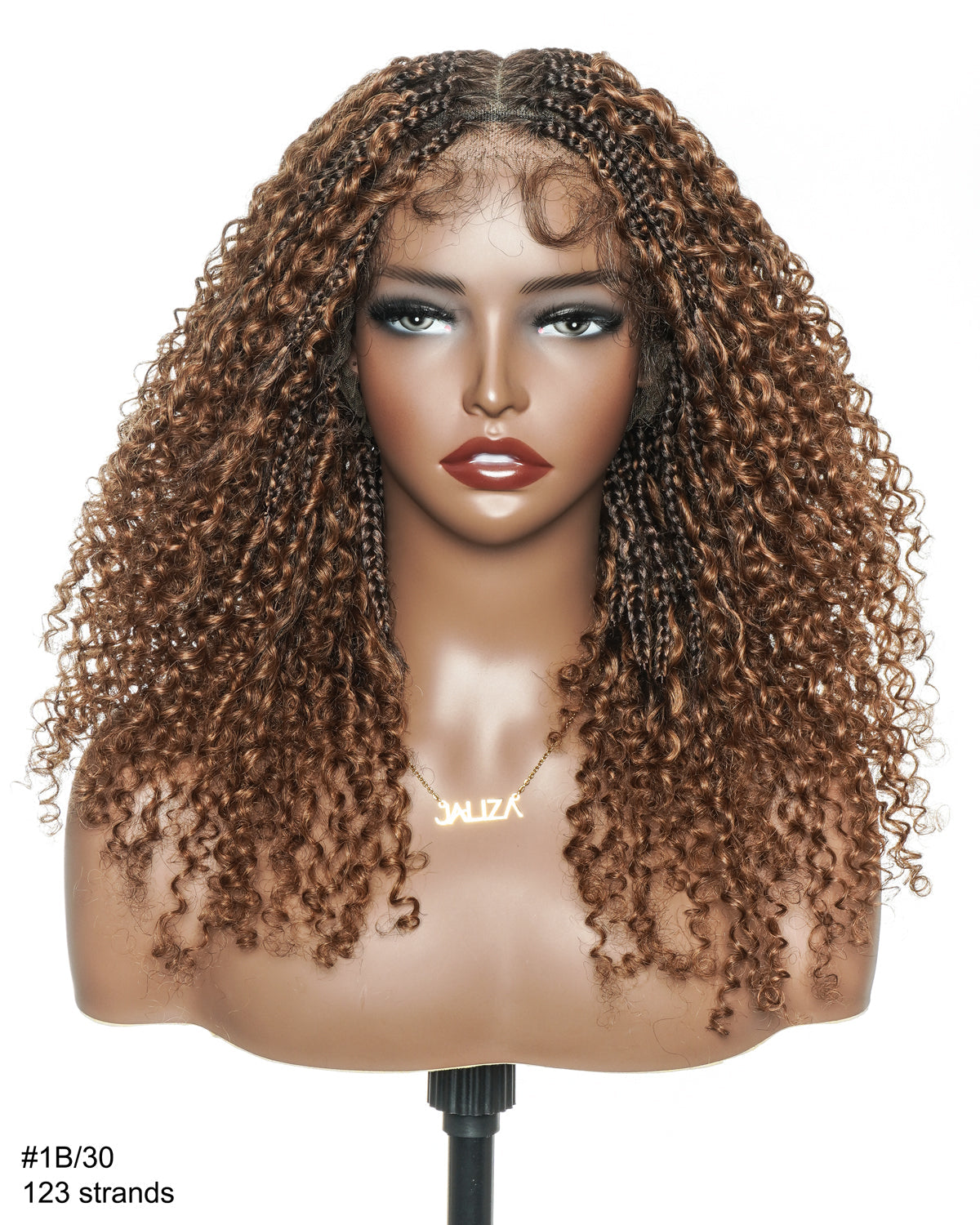 Lulu - Perruque bouclée tressée en dentelle intégrale suisse HD pré-décolorée en cheveux naturels, style bohème, Bora Bora