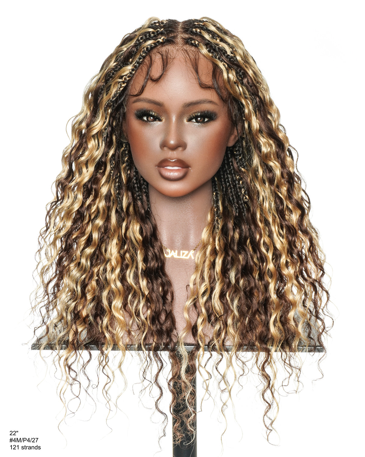 Tiana - Perruque Tressée en Cheveux Humains Pré-décolorés Bouclés Espagnols Miracle Braids Boho Swiss HD Full Lace